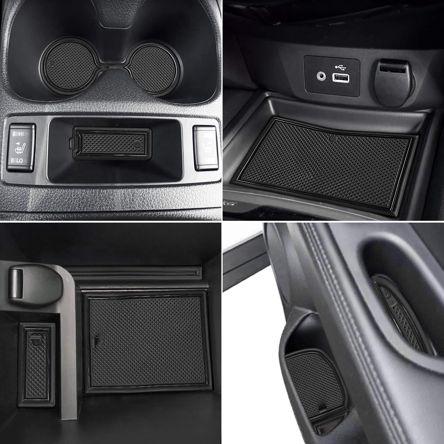 Auovo Anti Dust Mats Set for Rogue Accessories, Custom Fit, Rubber, Black, 19pcs, Compatible with 2014-2020 Models