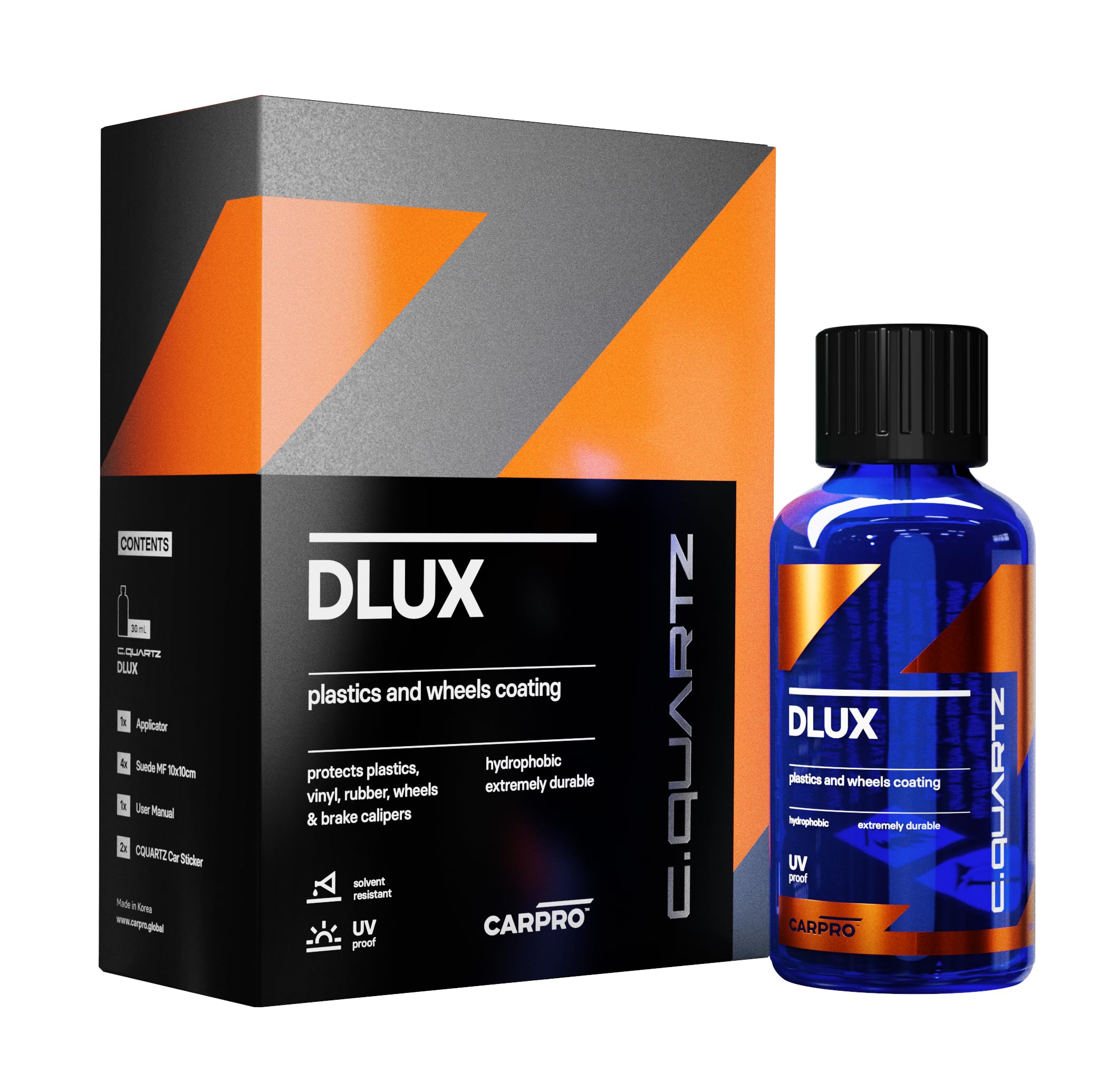 Carpro Cquartz Dlux Wheel And Trim Coat 30Ml - Ceramic Coating Uv Protection For Wheels And Exterior Plastics, Rubber, And Metals