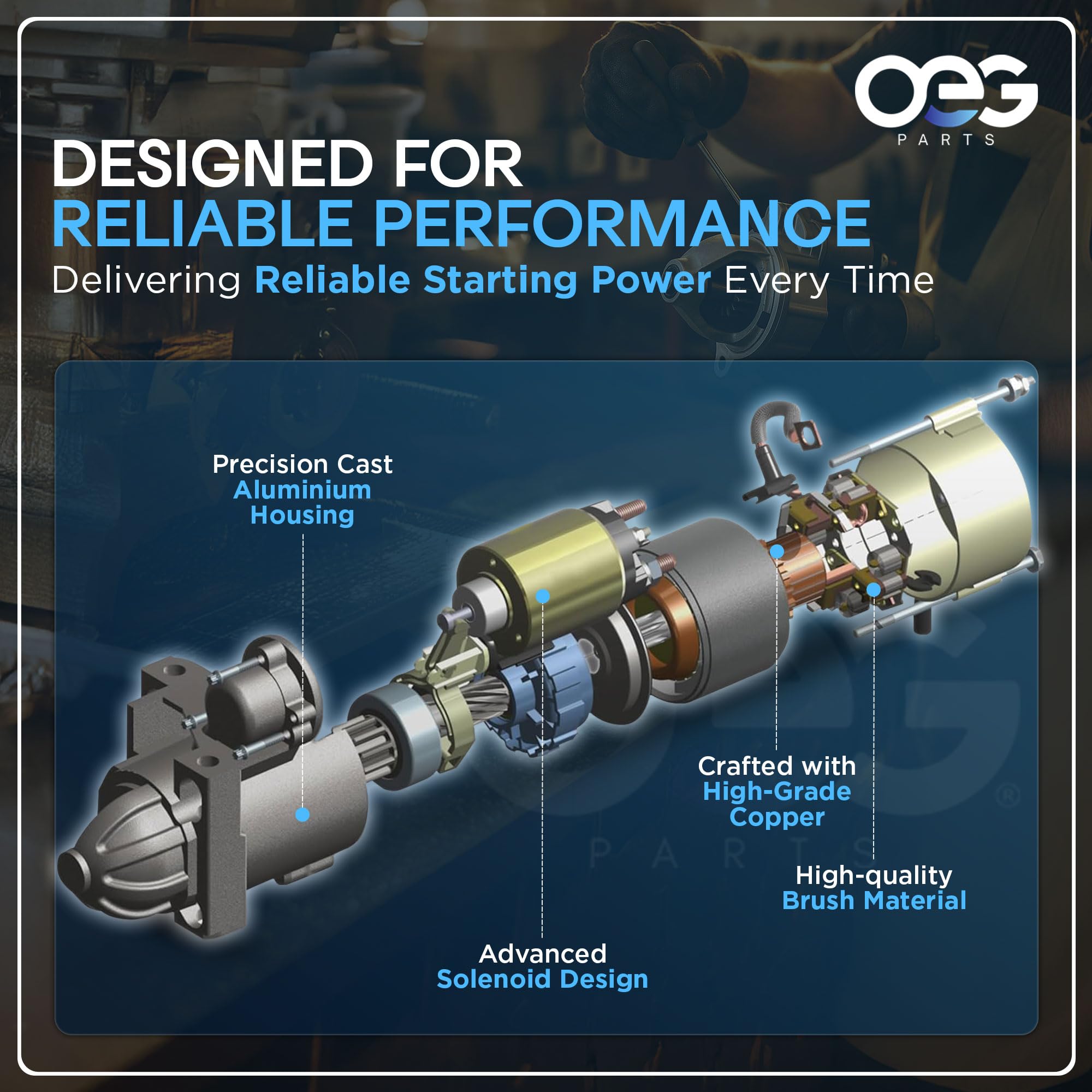 OEG Parts New Starter Compatible with Nissan 200SX 1.6L 1995-1998, Sentra 1.6L 1995-1999 95 96 97 98 99 233000M210, M000T80281,