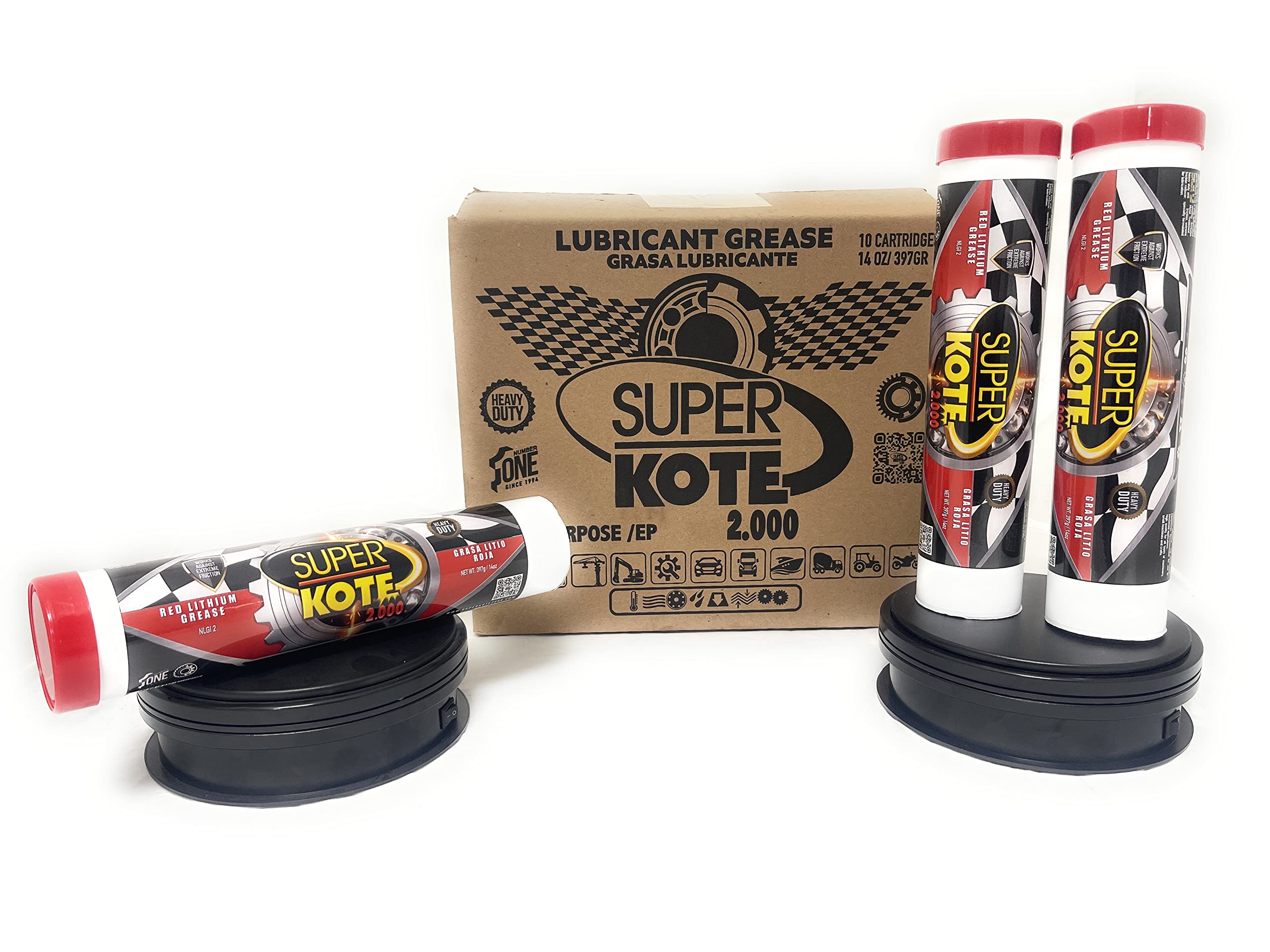 Lithium Grease Superkote 2000 / Cartridge/Nlgi 2 / Multipurpose/Lubricant/Ep/High Temp/Industry/Construction/Automotive/Red Grea