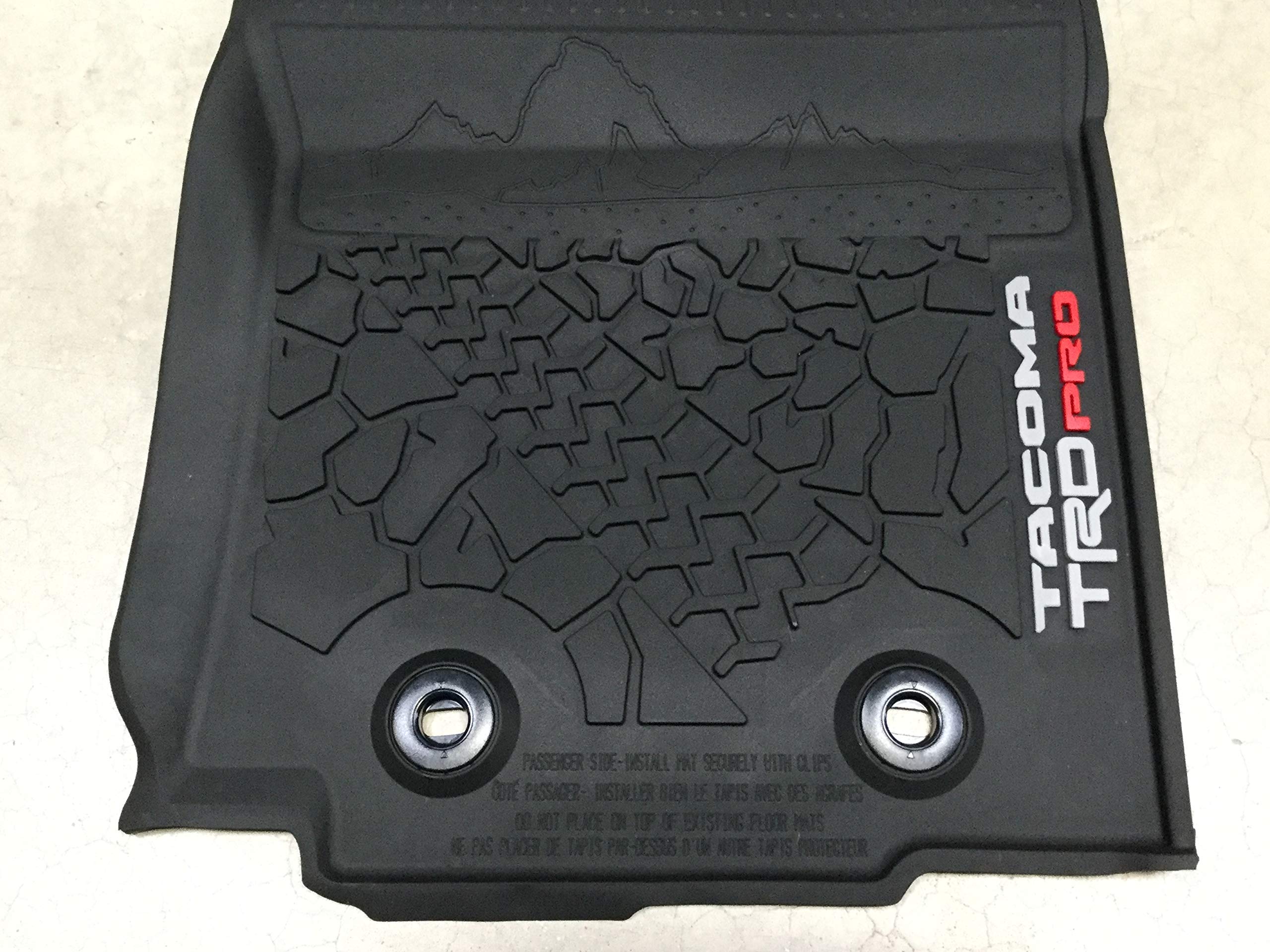 Toyota Tacoma TRD PRO All Weather Floor Mats - Rubber, Black/Red/White, for Automatic Transmission, 2016-2023 Model