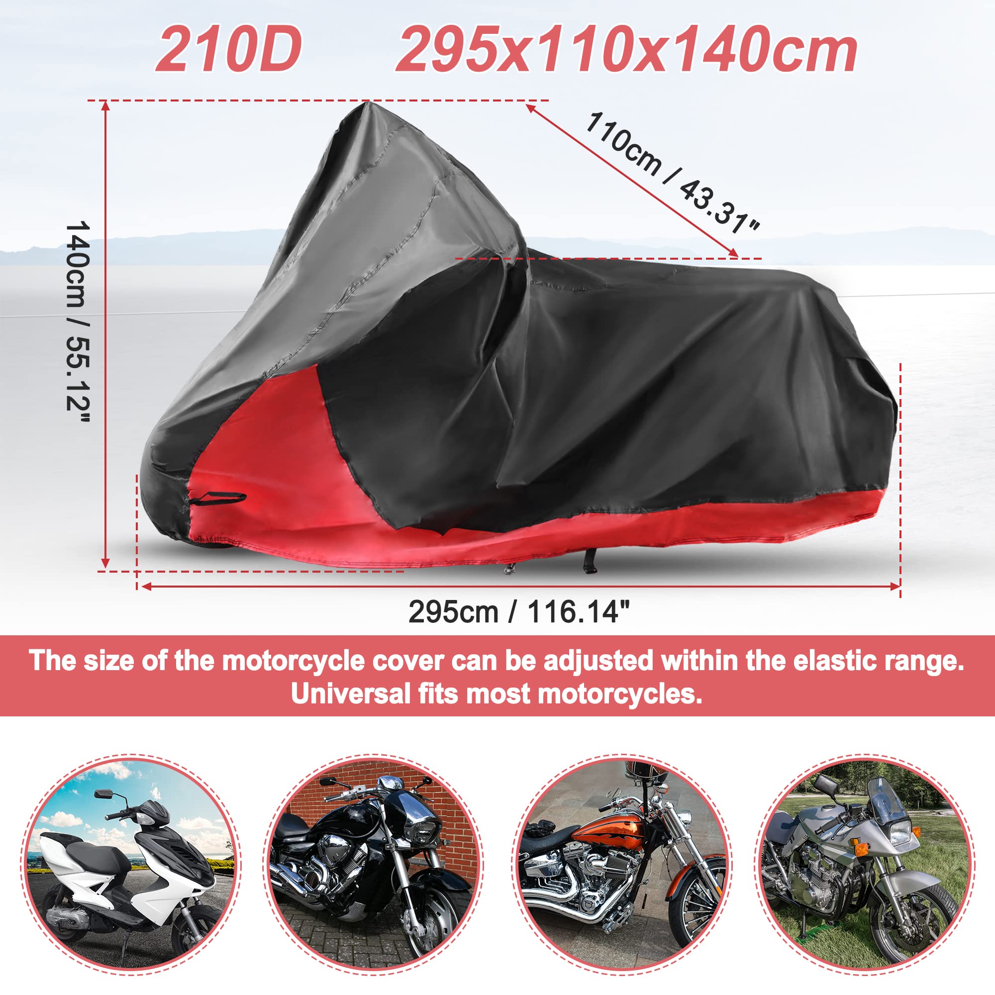 X AUTOHAUX 2 in 1 Motorcycle Cover Waterproof Protector for Harley Street Glide Road Glide Road King Special Ultra Limited FLHTK