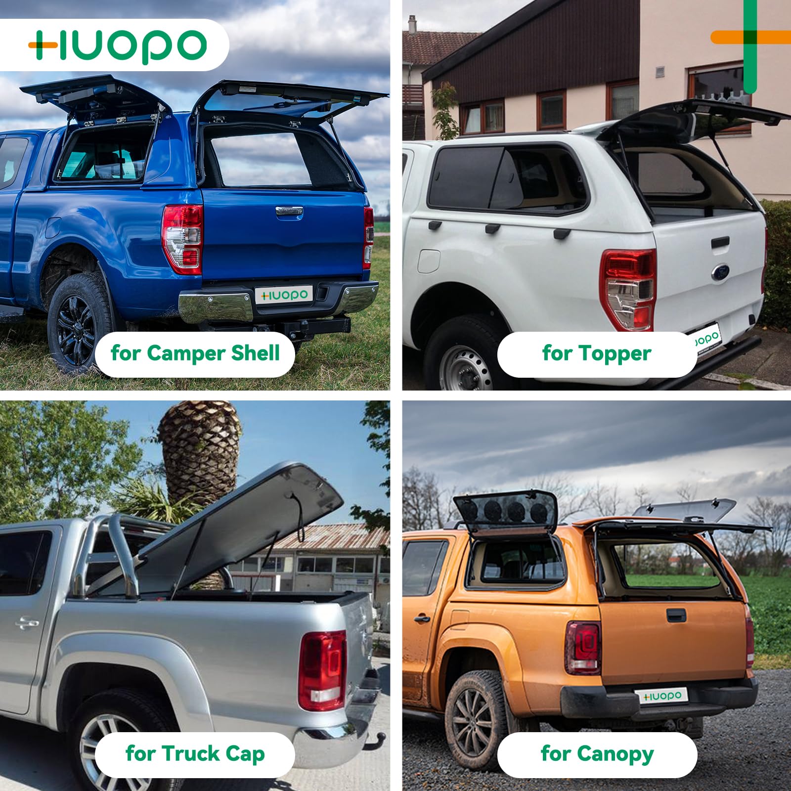 HUOPO SG459002 12 Inch 30lb/133N Gas Struts Shocks Spring Lift Support for Leer Camper Shell Topper Rear Windows Door Truck Cap