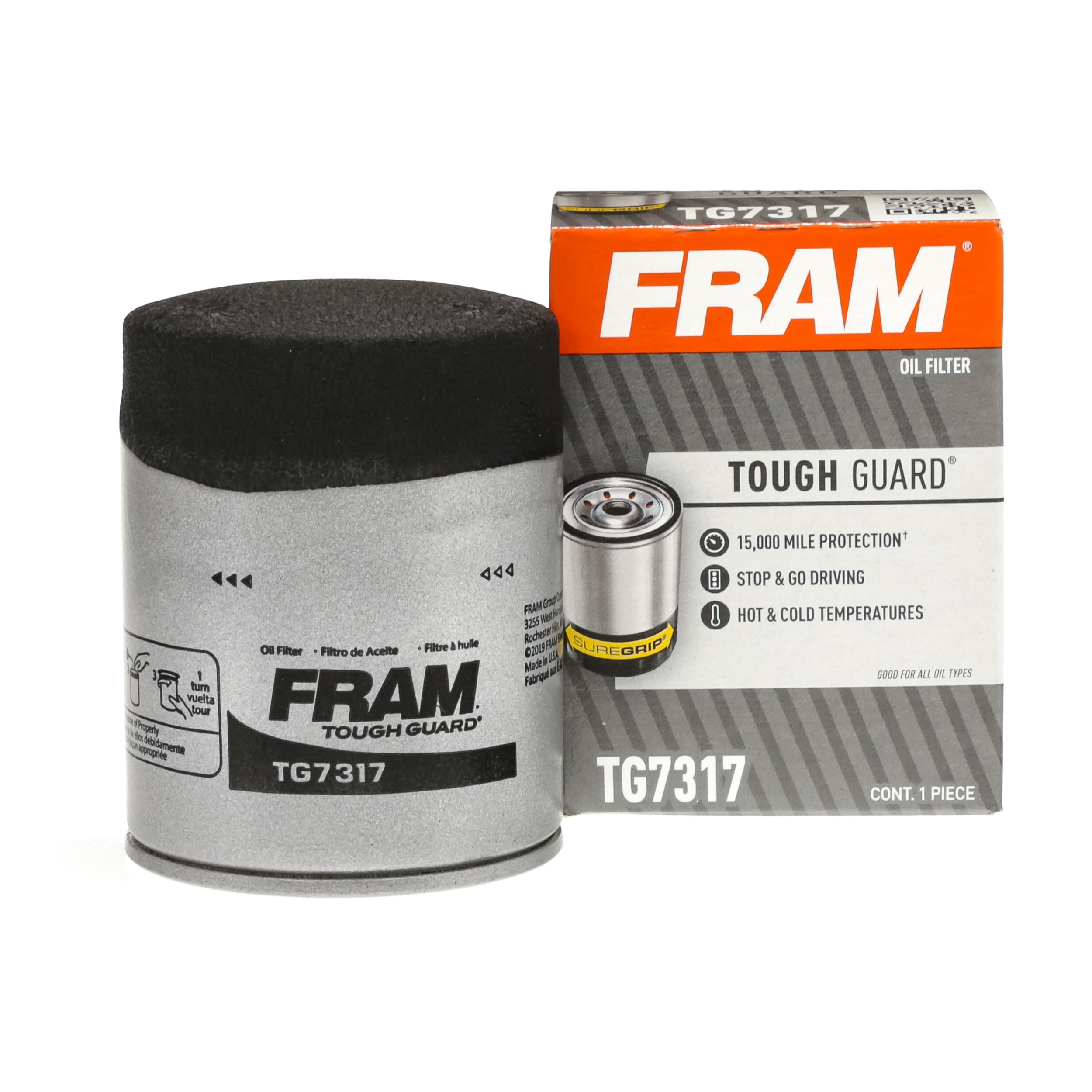 Fram Tough Guard Replacement Oil Filter Tg3506, Designed For Interval Full-Flow Changes Lasting Up To 15K Miles