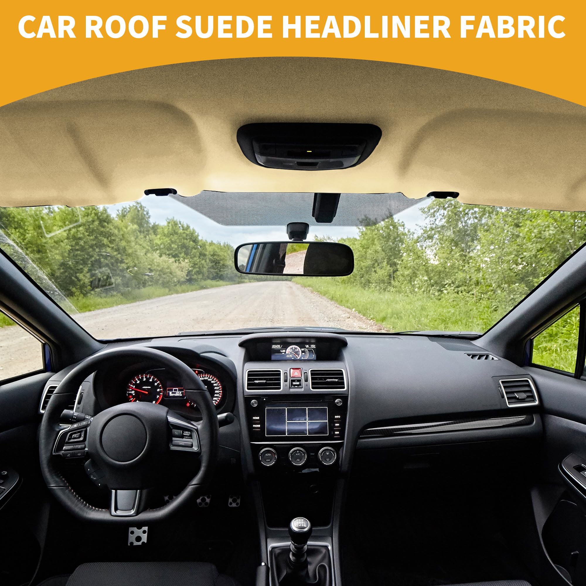 Partuto 150G Headliner Fabric for Car Truck RV SUV Boat Automotive Interior Trim DIY Roof Repair Replacement Suede Fabric Beige