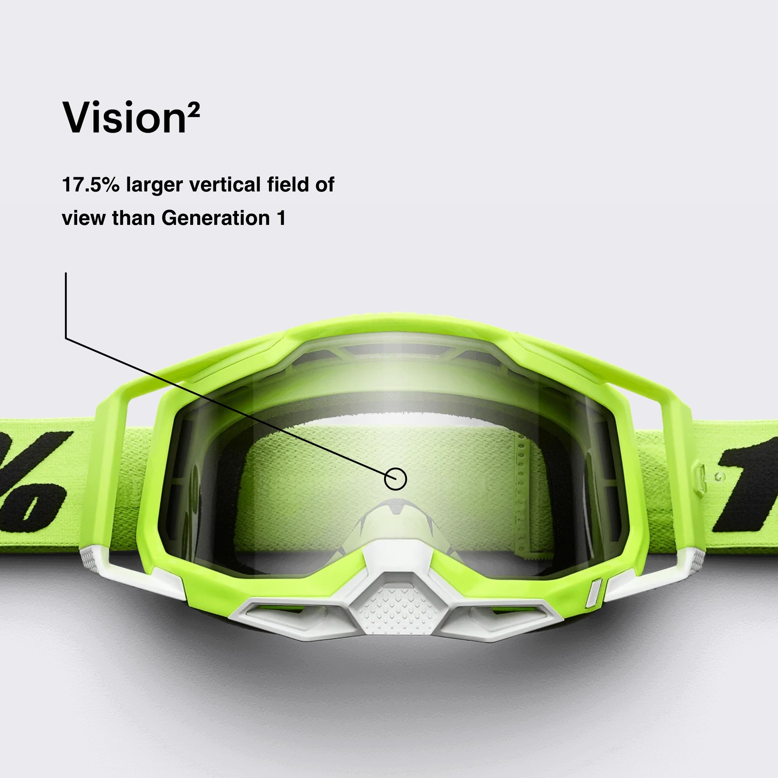 100% Racecraft 2 Mountain Bike & Motocross Goggles - Mx And Mtb Racing Protective Eyewear (Arsham - Clear Lens)