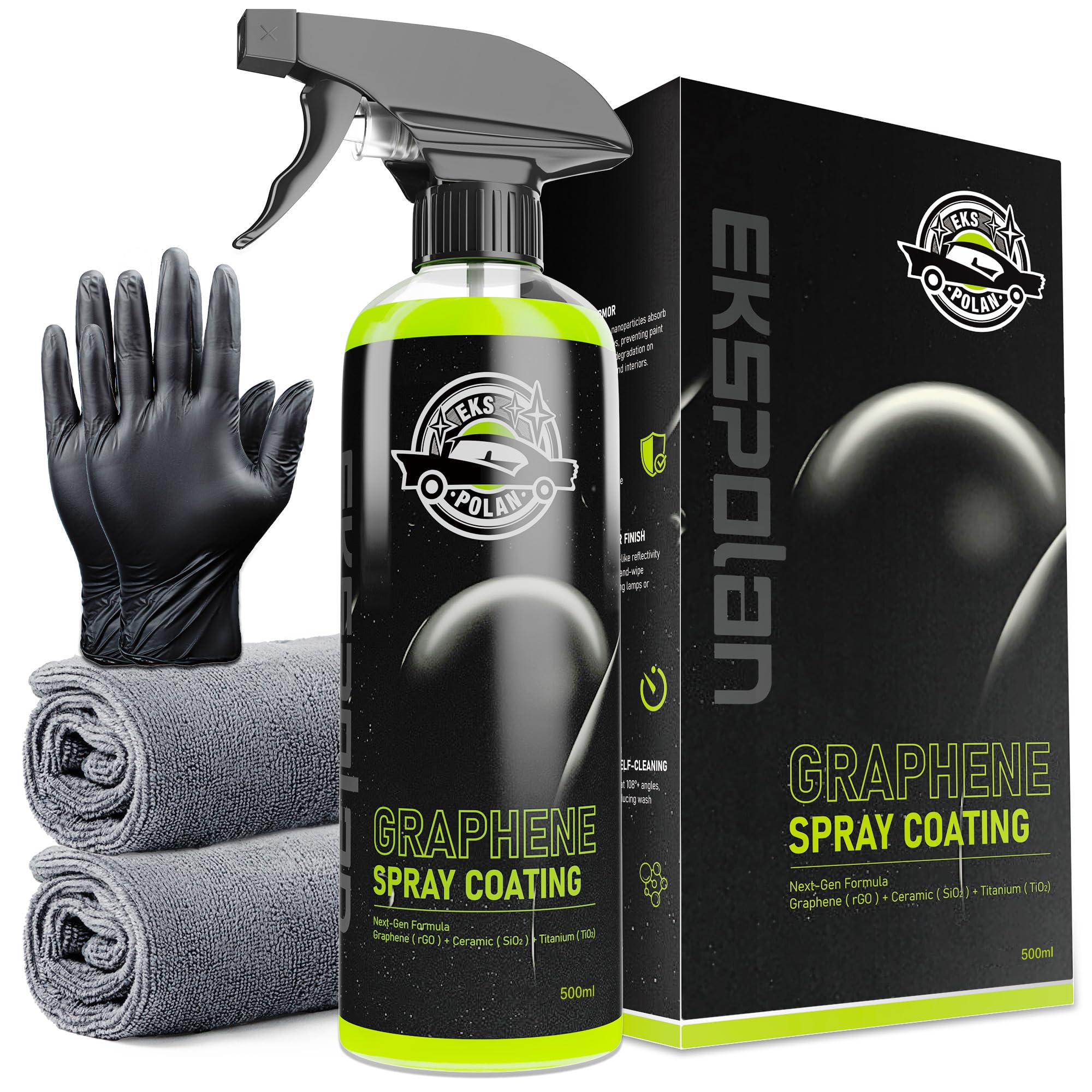 Graphene Spray Coating(16.9 Oz.) - UV Ceramic Coating for Cars -3-in-1Next Gen Car Wax Spray for Cars for Incredibly Slick, Glos