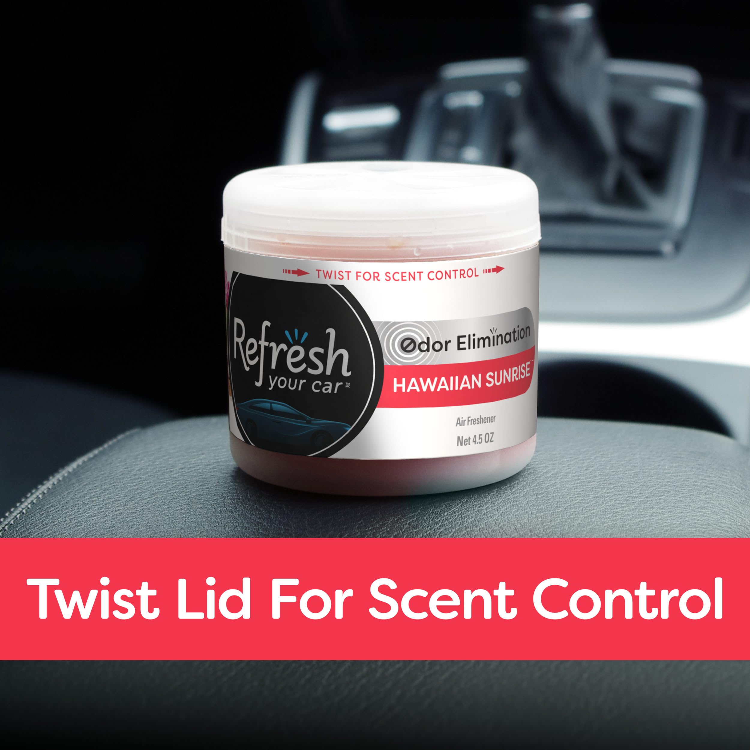 Refresh Your Car! E301459500 Scented Gel Can, 4.5 Oz, Hawaiian Sunrise