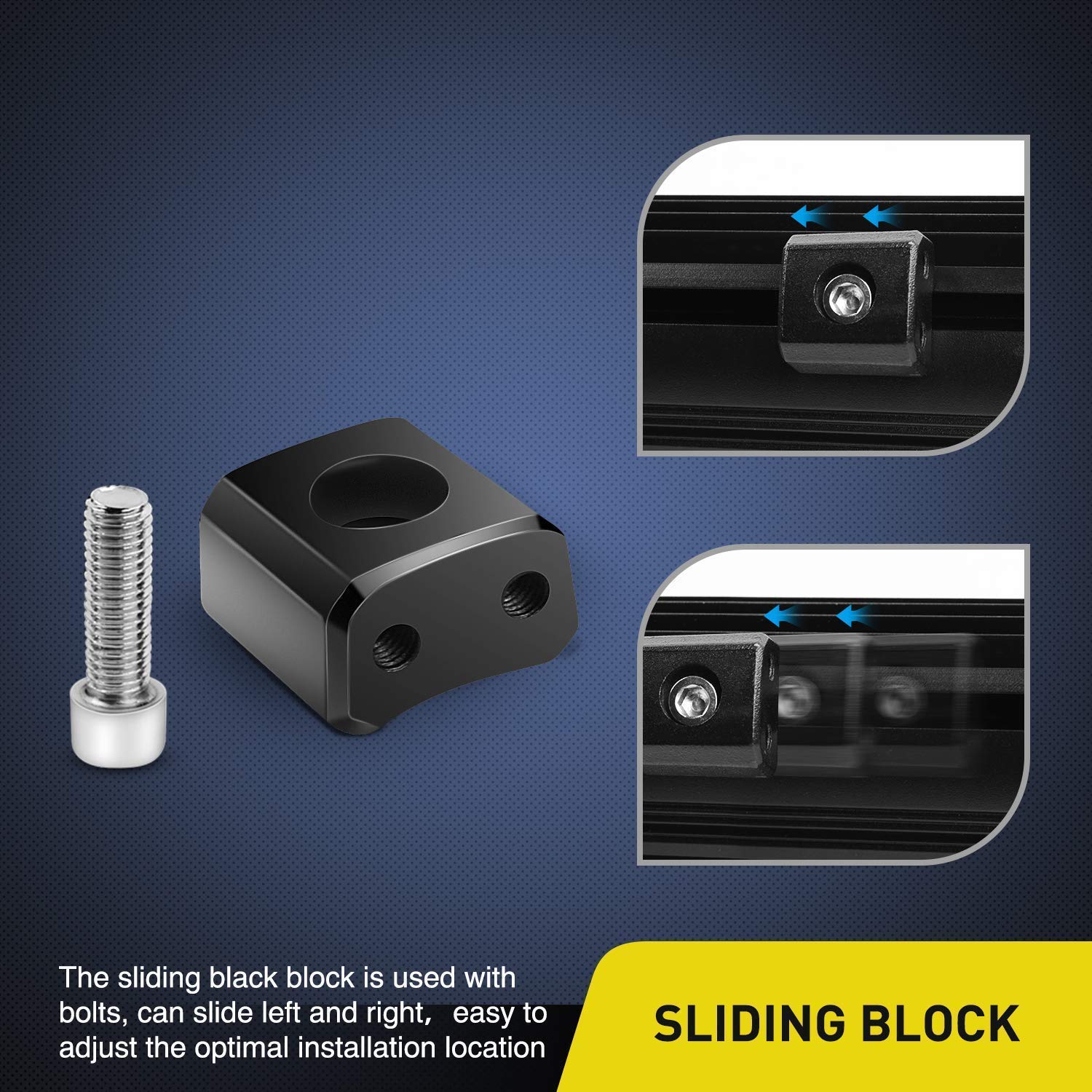Nilight LED Light Bar Mounting Base Bracket, Aluminum, Black, Model 90034B, 2 Pack, 2 Years Warranty