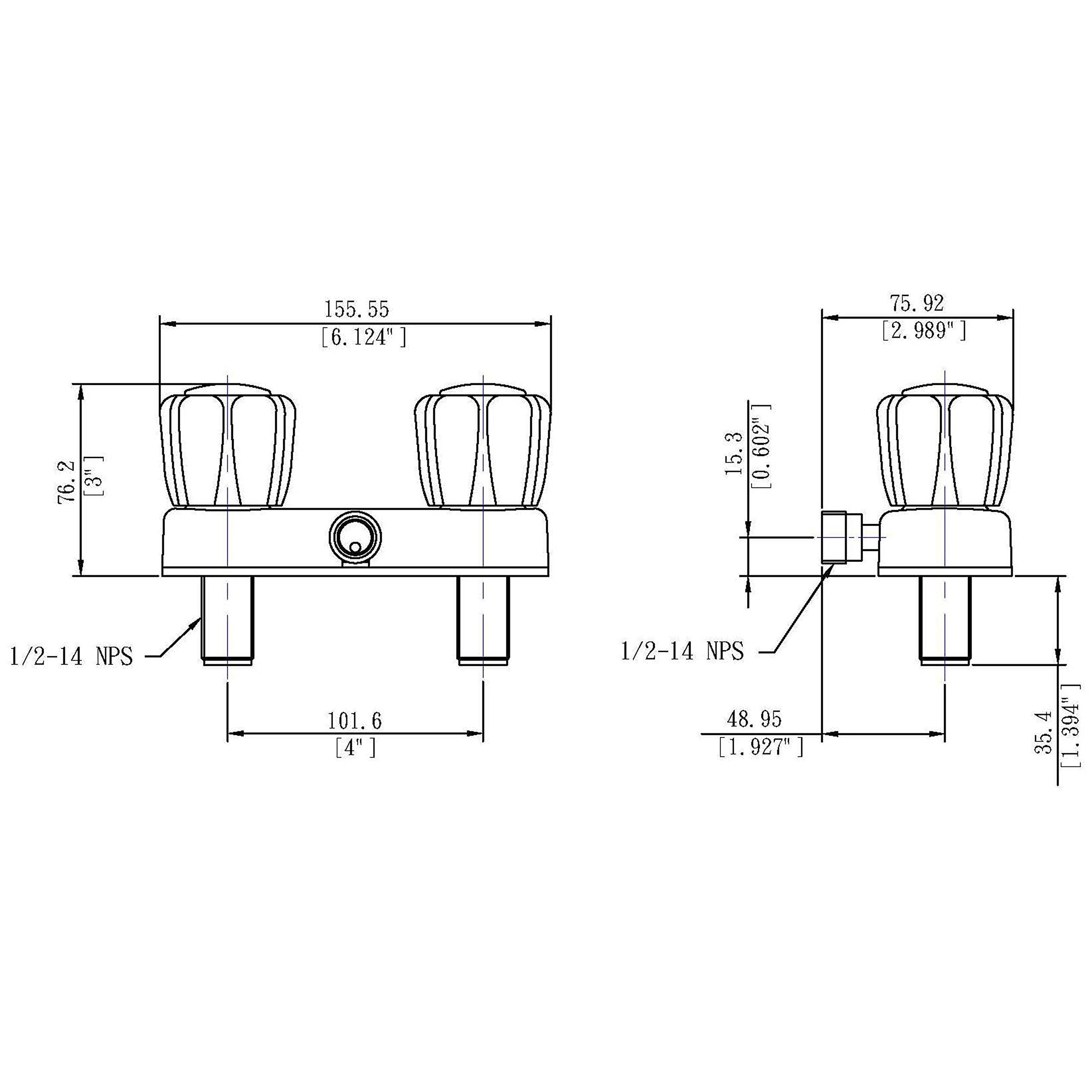 Laguna Brass 3220Acp/4120Cp Rv/Motorhome Two Handle Non-Metallic Diverter Valve With Matching Hand Shower Set, Chrome Finish