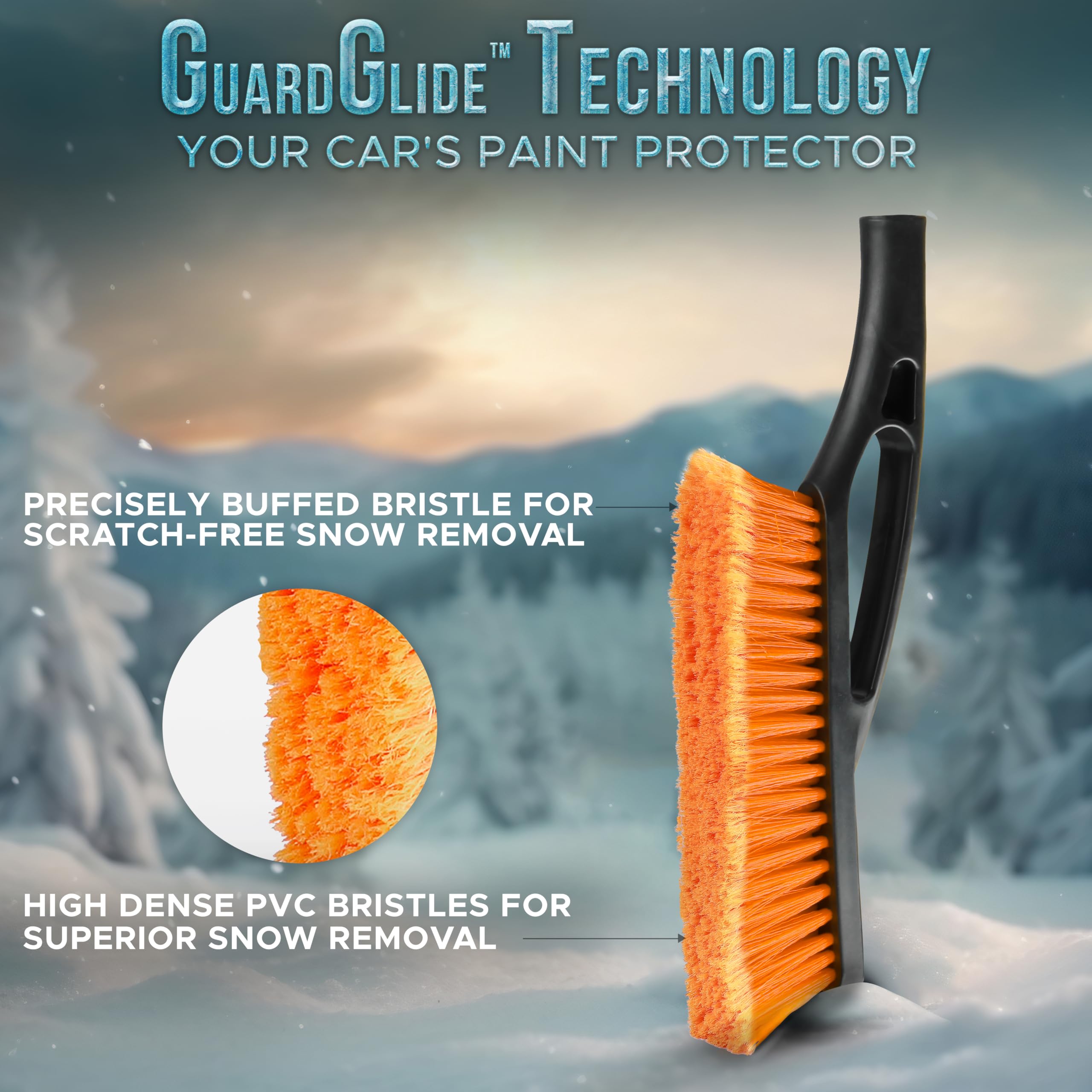 Econour 43'' Ice Scrapers For Car Windshield Extendable | 3 Parts Detachable Telescopic Snow Brush For Car, Trucks, Suv | Long S