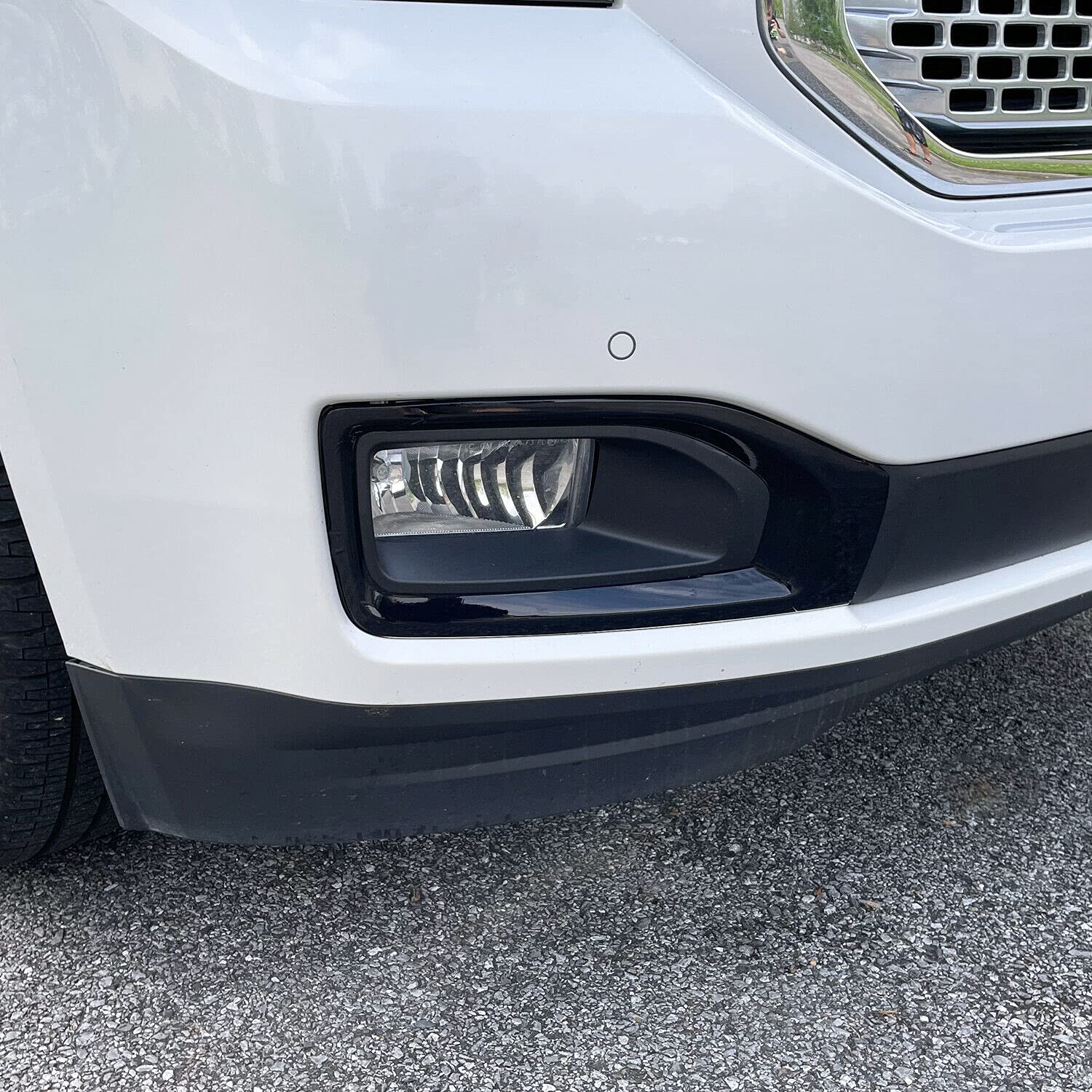 SlickMod Chrome Delete Blackout Vinyl Overlay for 2015-2020 GMC Yukon Front Grill and Fog Light Trim (3. Foglight Trim Only, Glo
