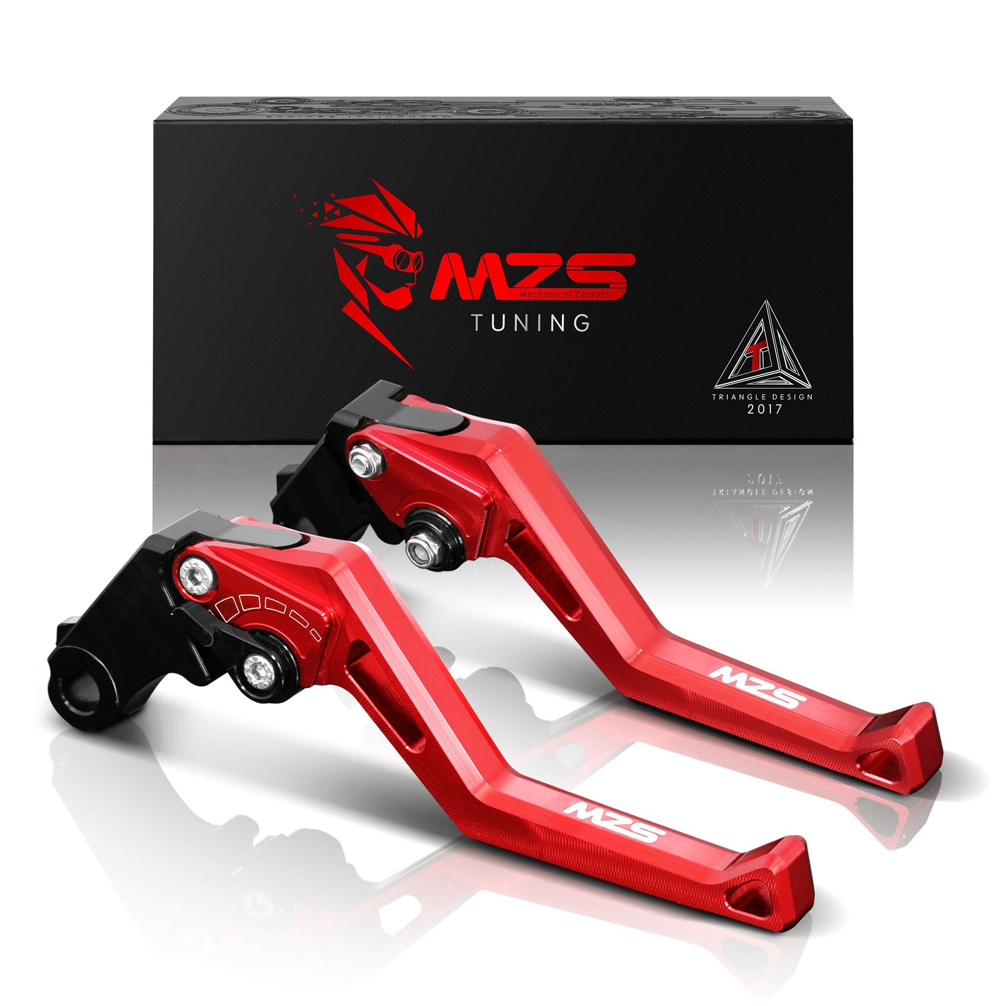 Mzs Motorcycle Clutch Brake Levers Short Adjustable Cnc Red Compatible With Cbr 600 F2 F3 F4 F4I / Vtx1300 / Cb750 / Magna 750 /