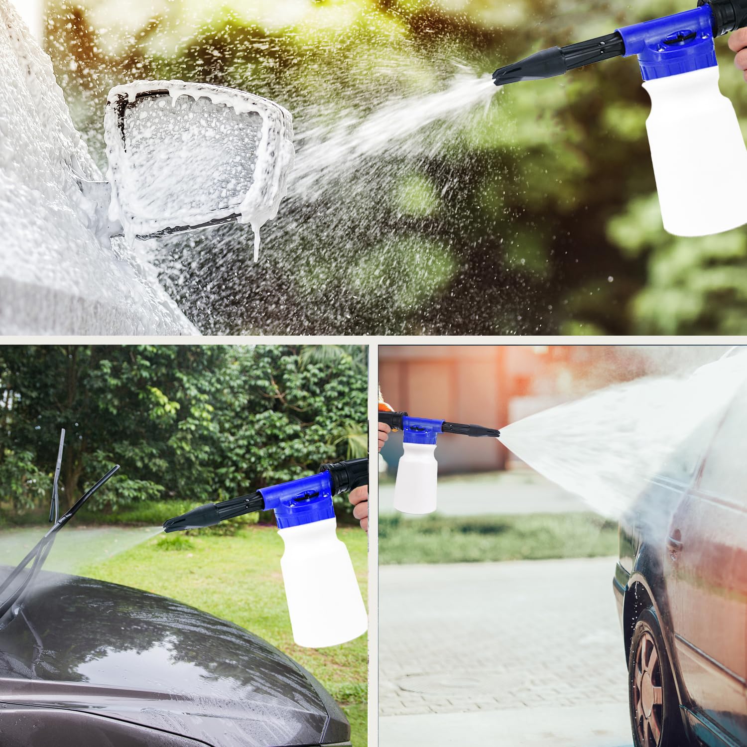 Lianxin 37Pcs Car Wash Detailing Kit Cleaning Kits With Foam Gun Sprayer Bucket Towels Tire Brush Wash Mitt Sponge Duster Brush