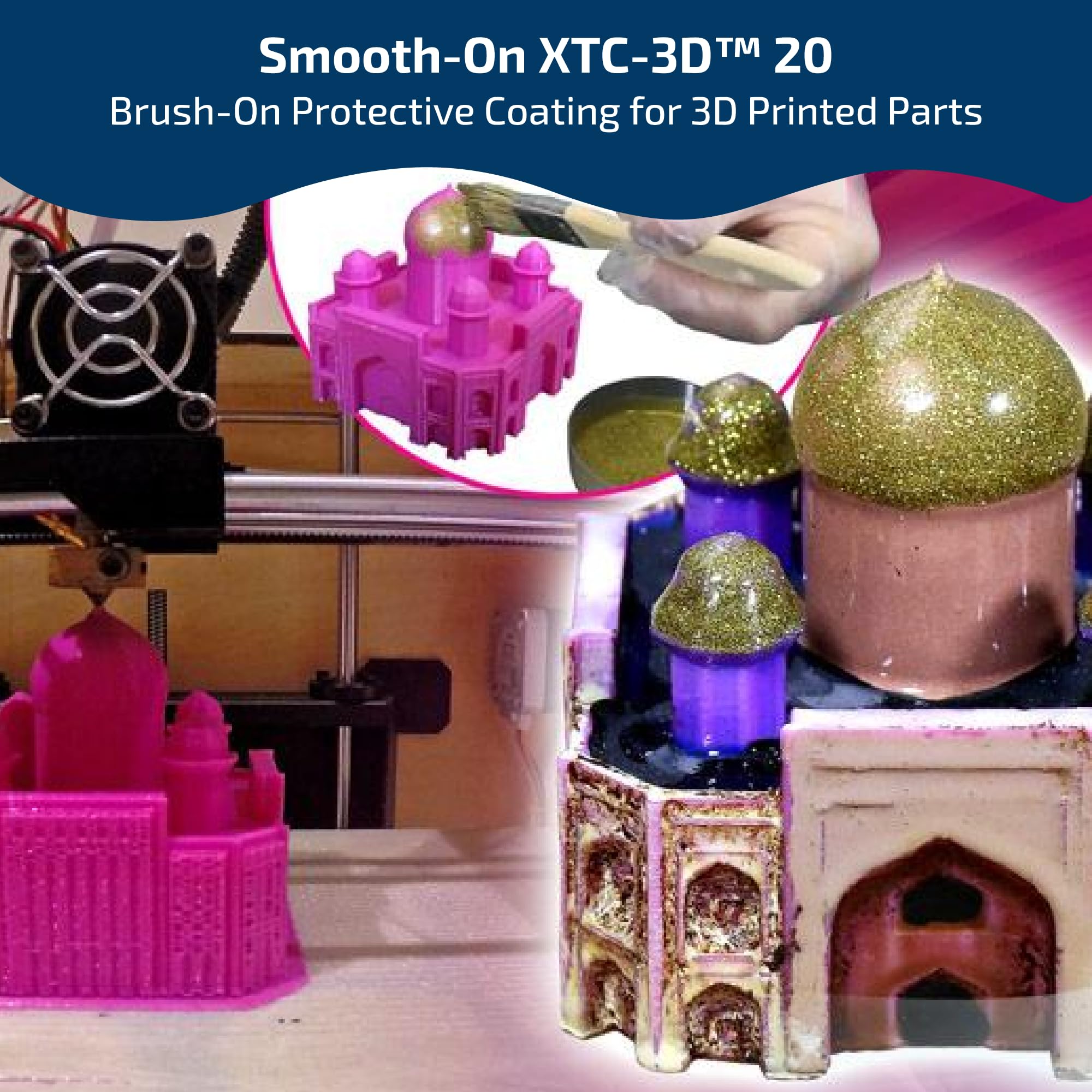 Smooth-On XTC-3D 3D Print Coating - Clear Resin, 6.4 Oz Unit