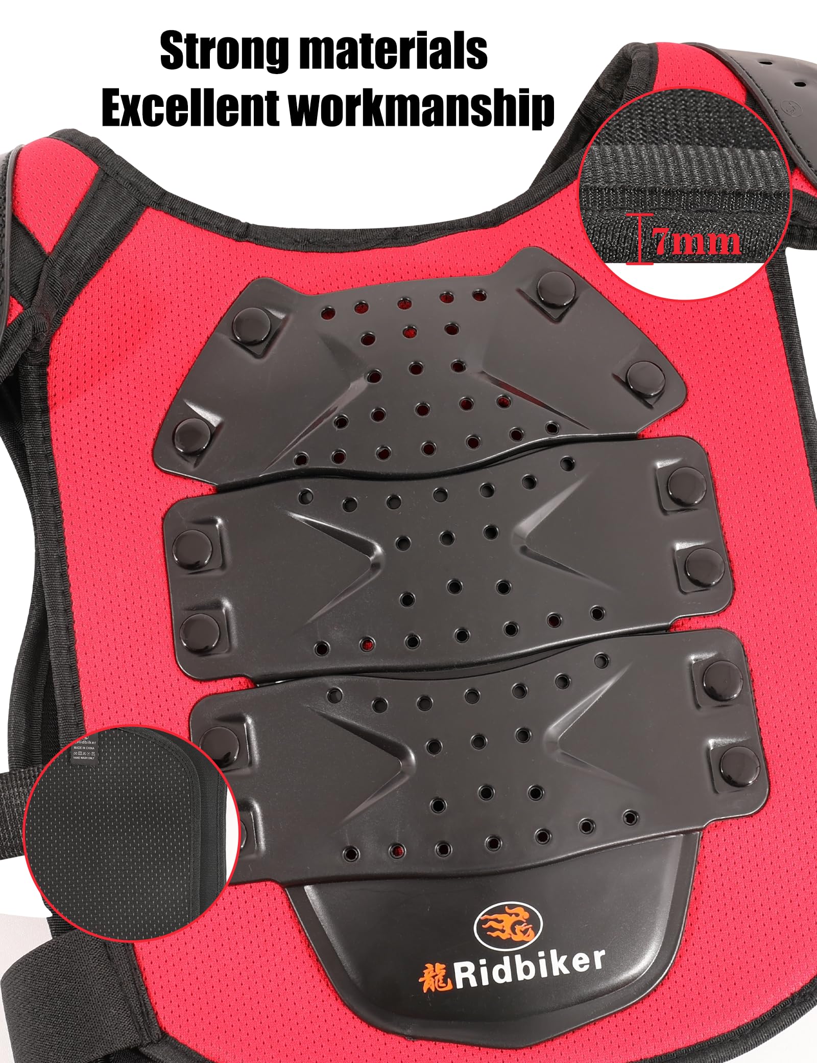 RIDBIKER Kids Dirt Bike Gear - Motocross Chest Protector & Armor Vest with Knee Guards & Elbow Pads - Pink