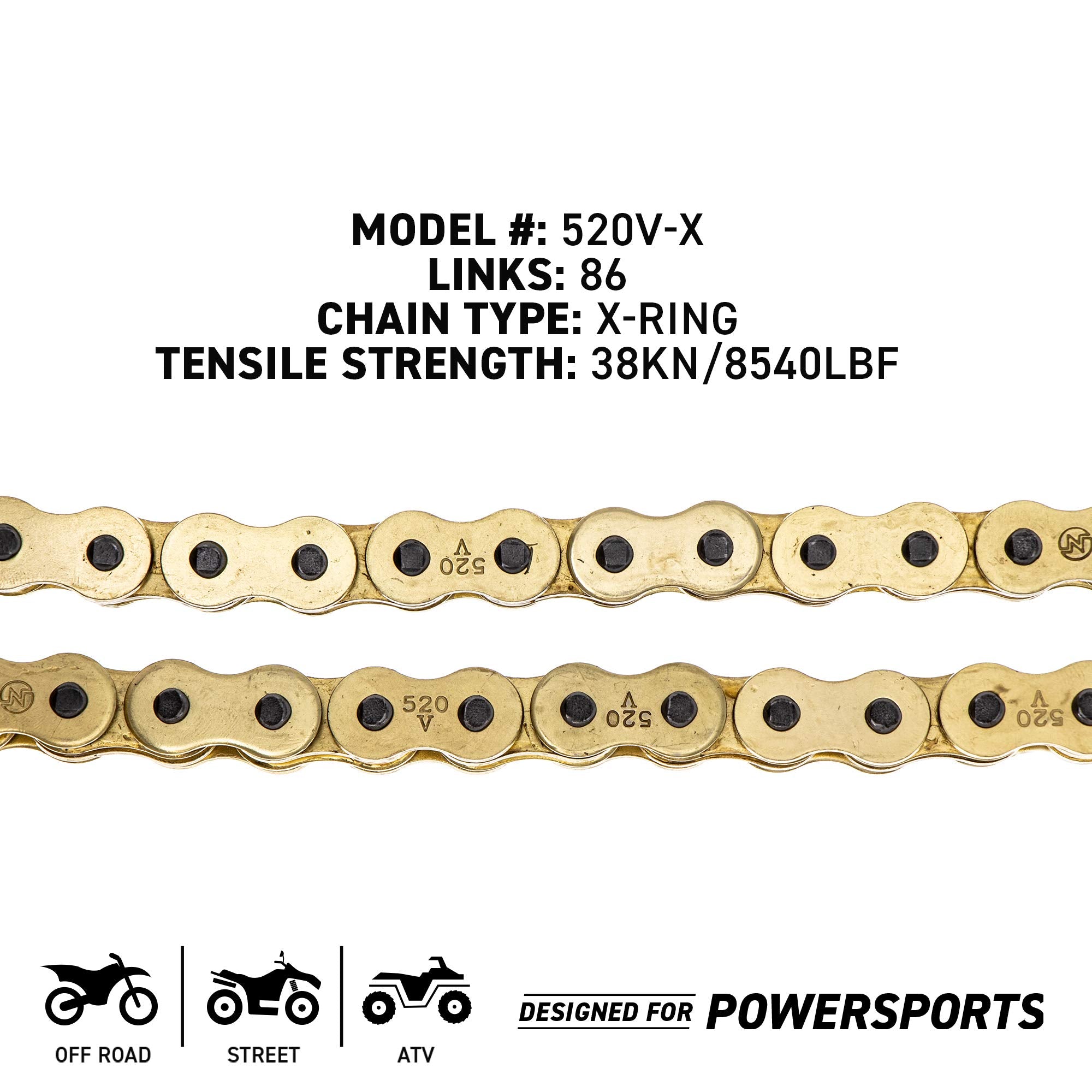 Niche Gold 520 X-Ring Chain 86 Links With Connecting Master Link