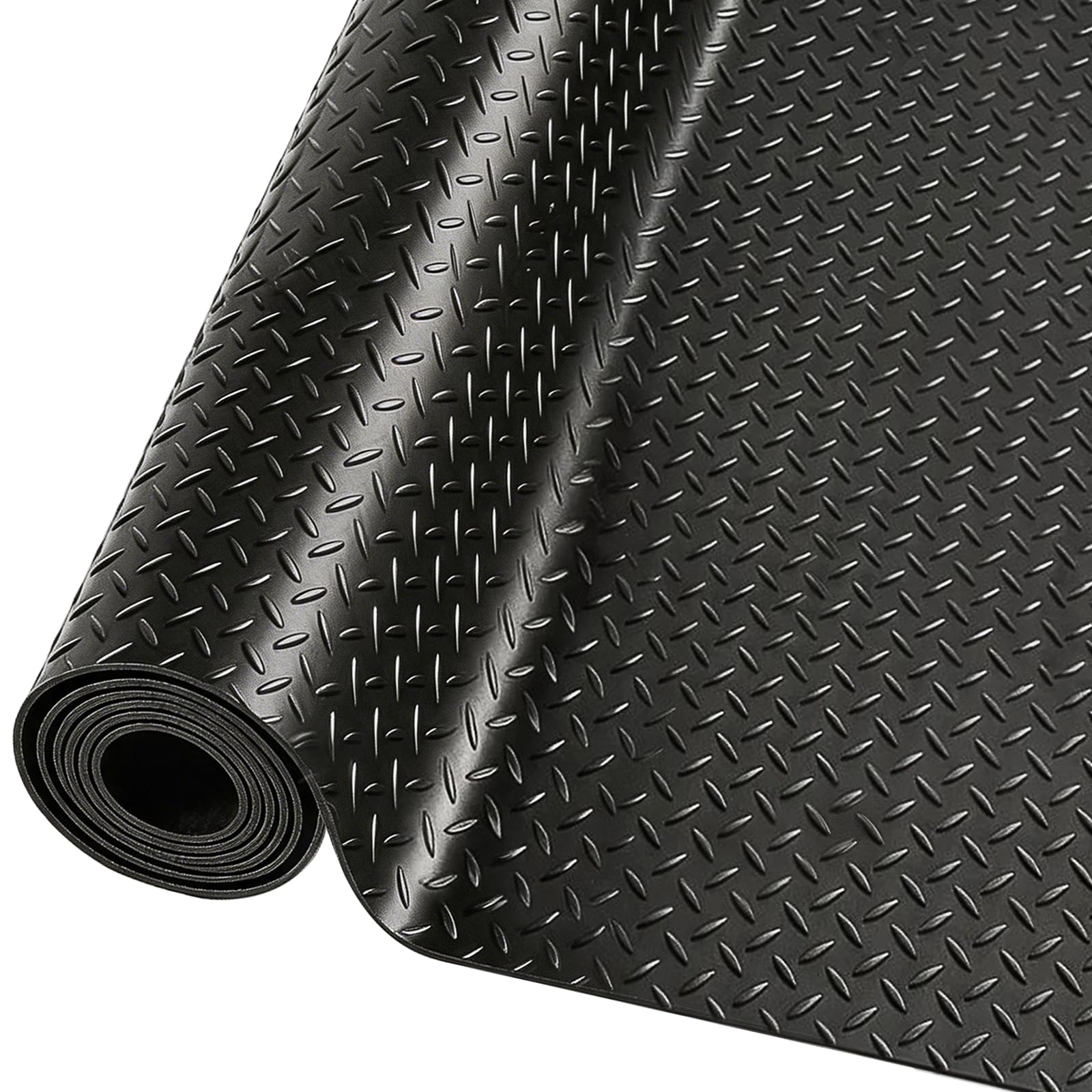 THAIMATS 4x6FT Flooring Roll Diamond Plate Rubber Garage Floor Mat, Non-Slip Commercial Grade Parking Mat for Garage Floor,Wareh