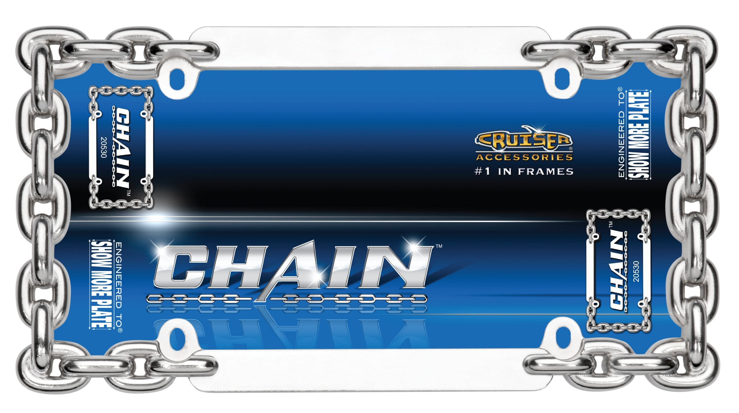Cruiser Accessories 20530 Chain License Plate Frame, Chrome