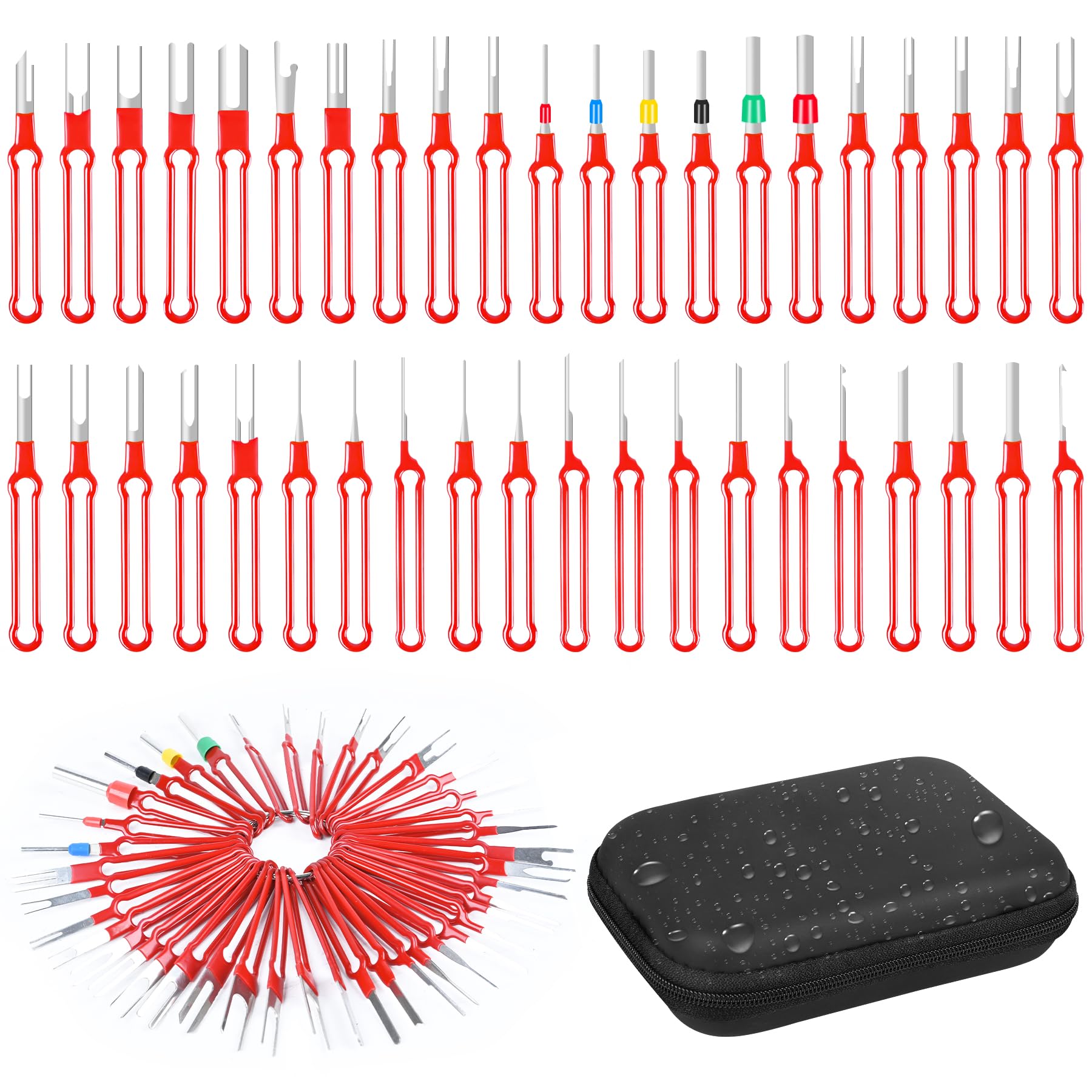 Terminal Removal Tool Kit 41 Pcs Depinning Tool Electrical Connector Pin Removal Tool Kit Pin Extractor Tool Set Wire Terminal R