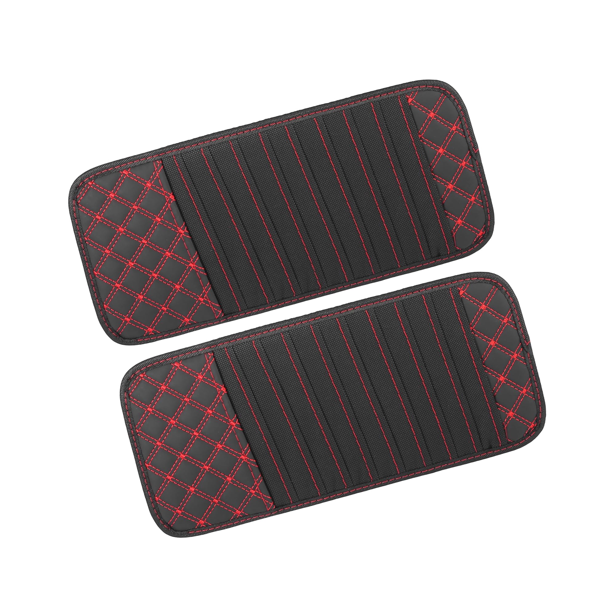 RATCHROLL 2pcs Car CD Visor Storage Cases Vehicle Sun Visor Organizer with 10 DVD Storage Sleeves Black with Red Line Replacemen
