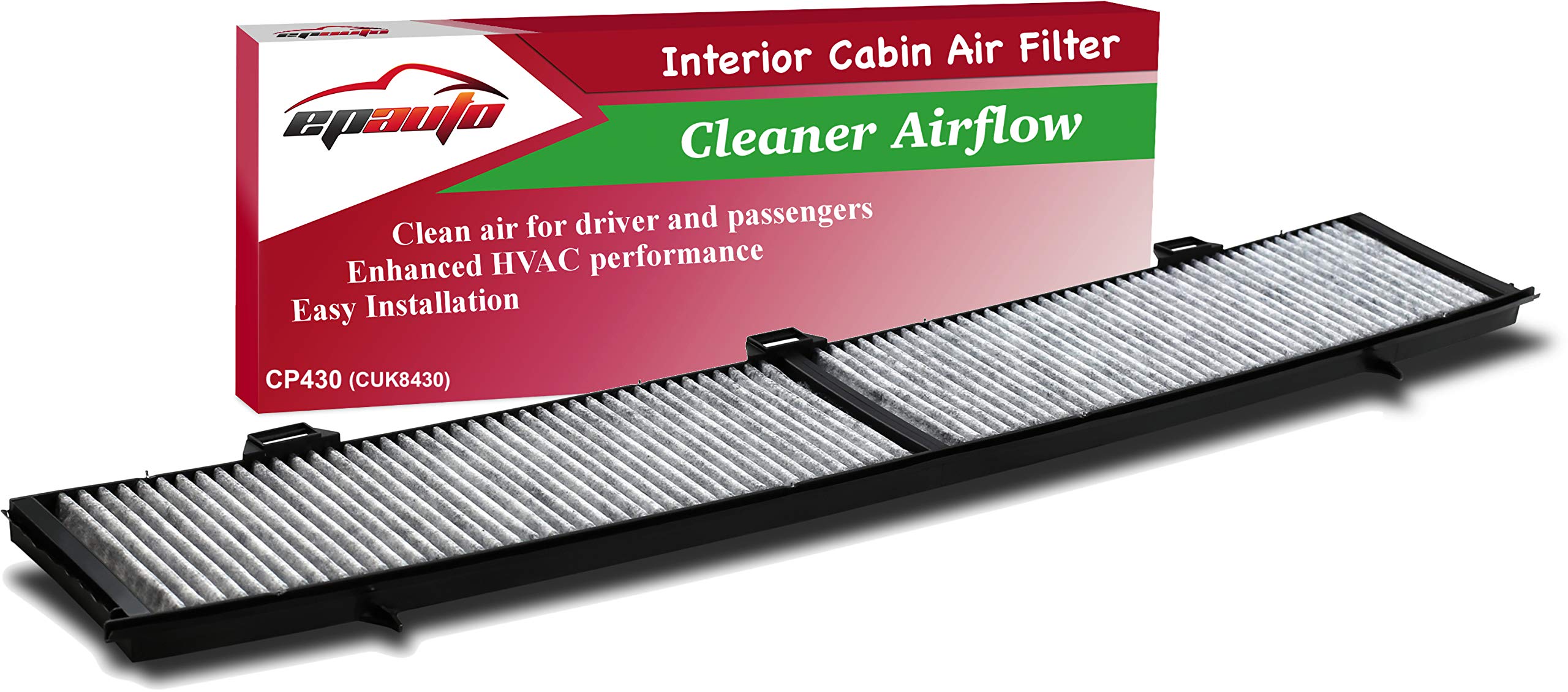 EPAuto CP430 (CUK8430) BMW Premium Cabin Air Filter includes Activated Carbon for 100 Series (2008-2013), 300 Series (2006-2013)