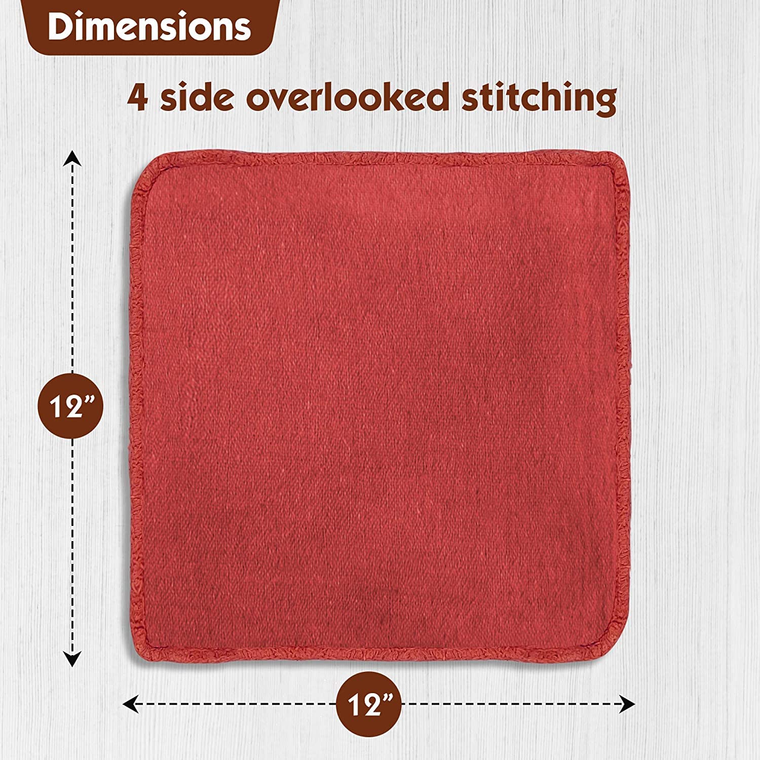 Nabob Wipers Auto Mechanic Shop Towels 500 Pack Bulk Shop Rags 100% Cotton Size 14''X14'' Commercial Grade (500 Pack, Red)