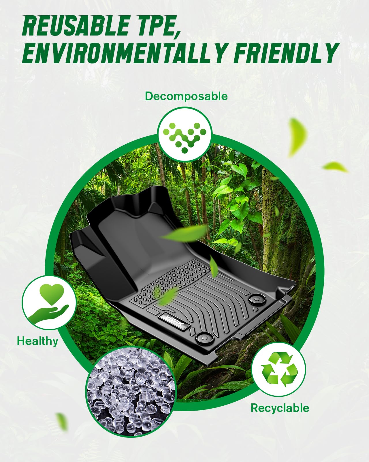 Viwik Floor Mats For Hyundai Accent 2018-2023, All Weather 3D Fit Car Mats Guard Anti-Slip Accent Floor Liners Full Set Accessor