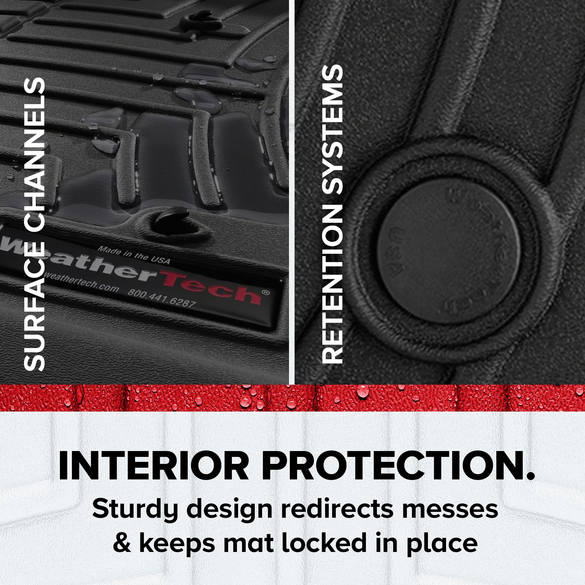 WeatherTech Custom Fit FloorLiners for Honda Ridgeline - 1st Row (469711), Grey