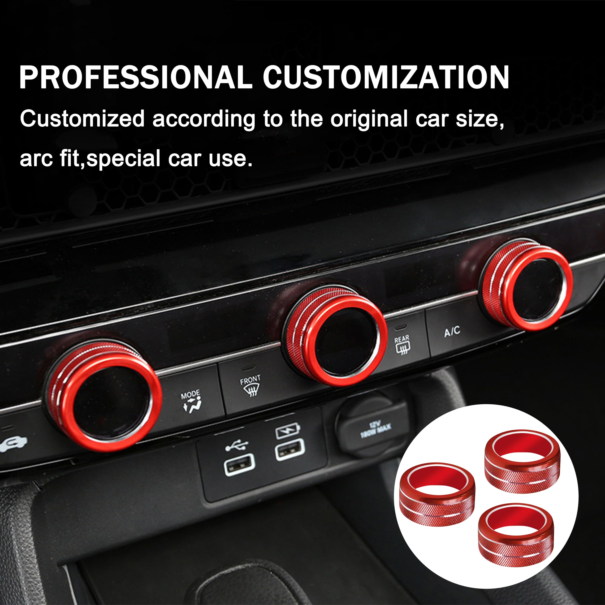 SENSHINE Air Conditioning, Vent Knob Cover for Honda Civic Accessories 2022 2023 2024 for Honda CRV 2023 2024 Start/Stop Push Bu