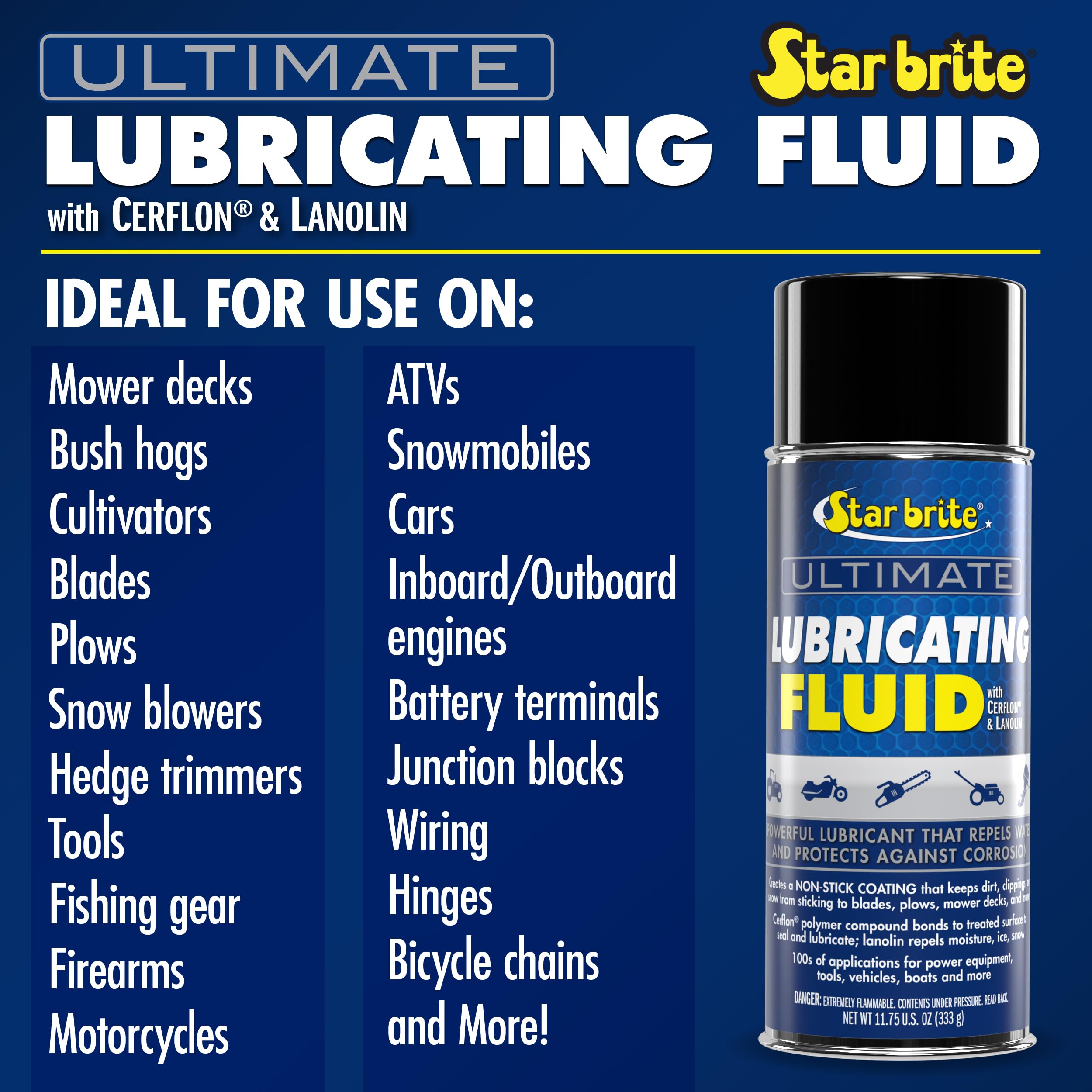 Star Brite 98212 Ultimate Series Lubricating Fluid Aerosol - 11.75 Oz (098212), Black