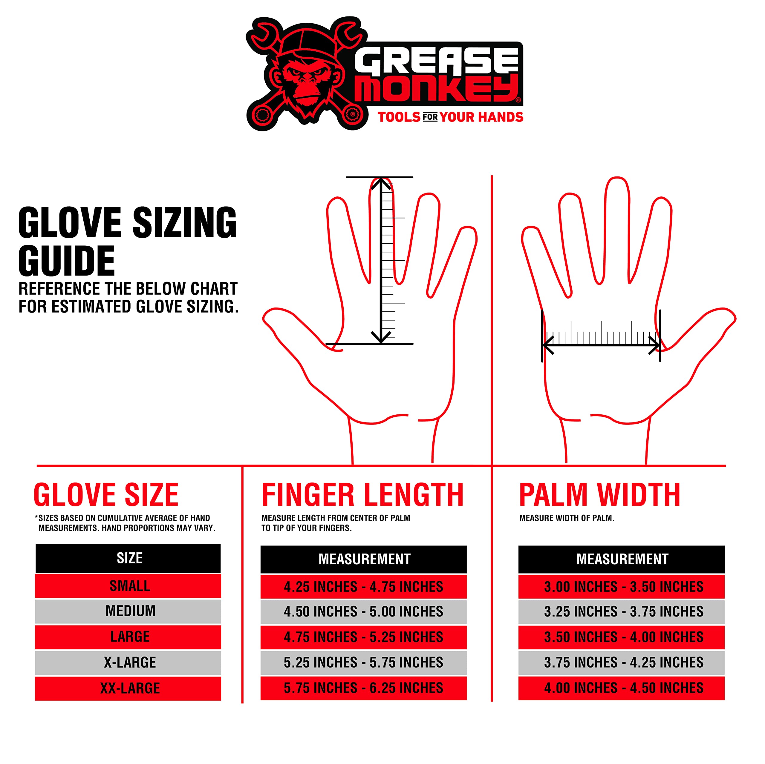 GREASE MONKEY Fingerless Gloves, Rubber, X-Large, Black, Model 22104-23