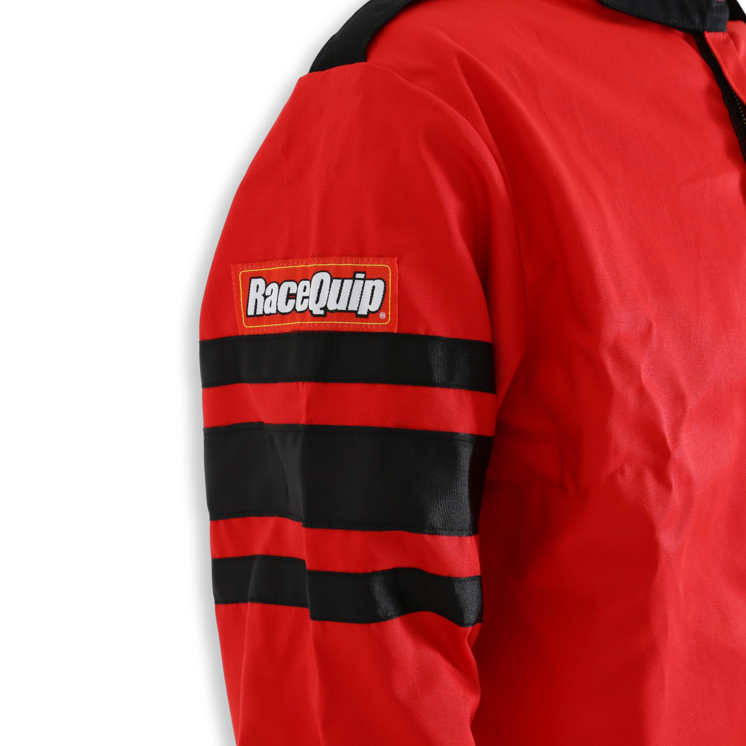 Racequip 111012Rqp 110 Series Driving Jacket Sfi 3.2A/1 Red/Black Stripe Small