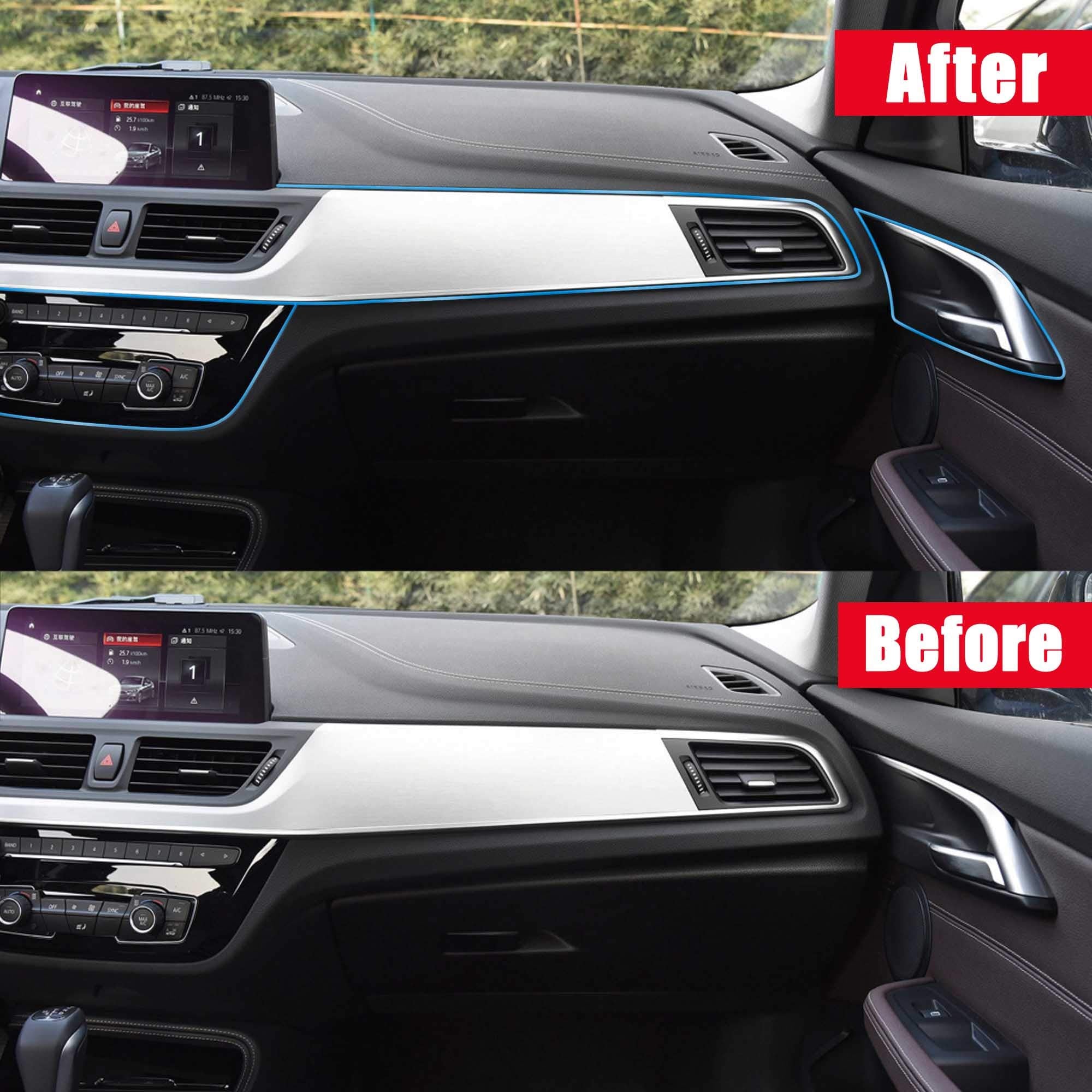 Tomall Car Interior Moulding Strip Car Decorative Filler Insert Strips 5M(16Ft) Flexible Electroplating Decoration Styling Dashboard Accessories With Installing Tool (Blue)