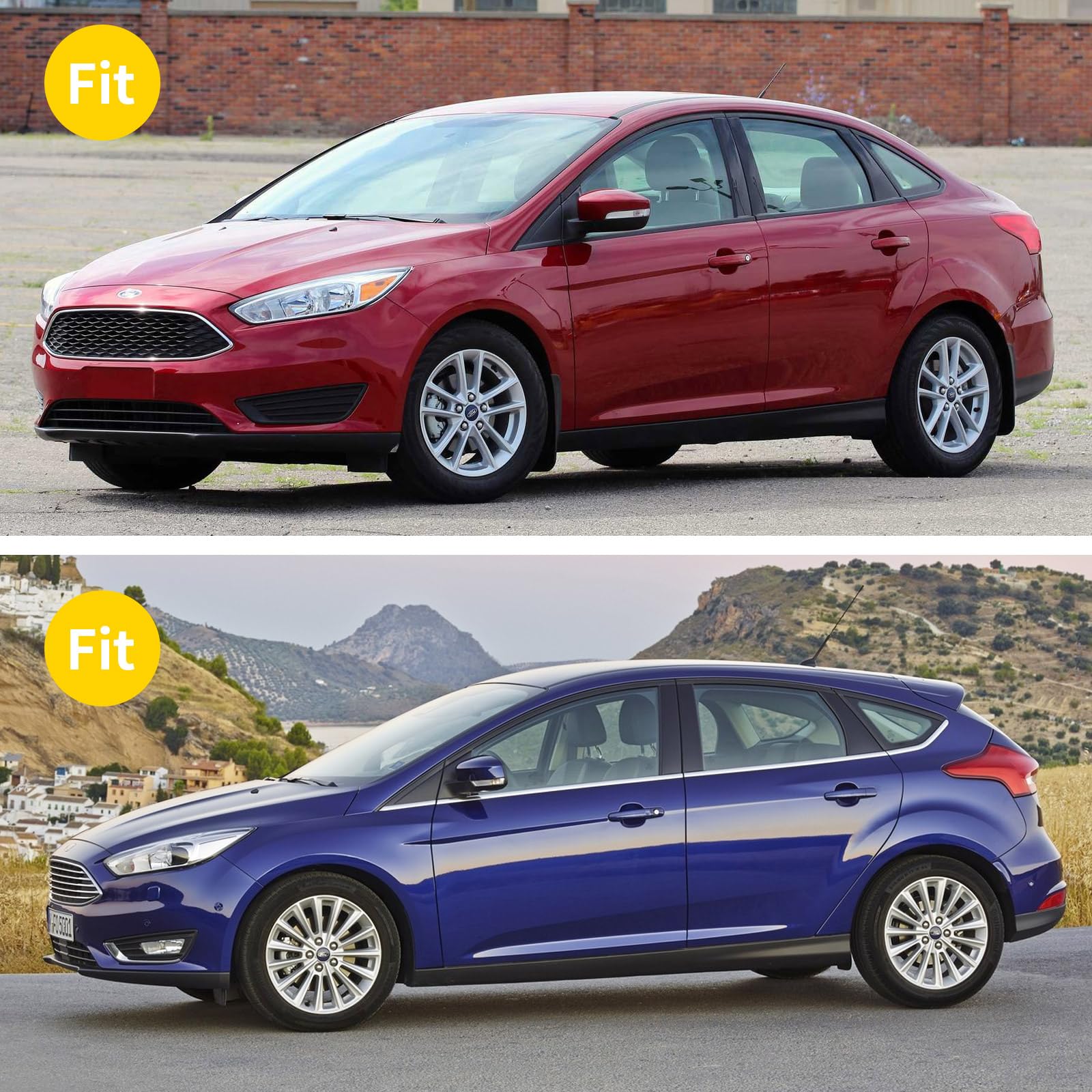 Cmvt Auto Window Visors For Ford Focus 2012-2018 Sedan & Hatchback, Rain Guards Shields Vent Shade Deflector Dark Smoke 2013 201