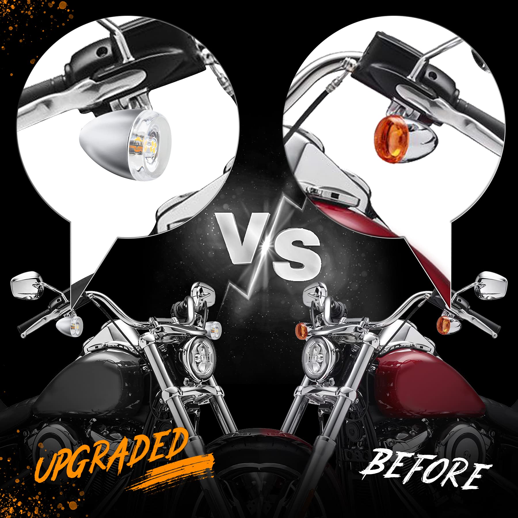 Quasco Clear Turn Signal Lens Cover For 2 Inch Bullet Blinkers Compatible With Harley Street Glide Special Softail Sportster Roa