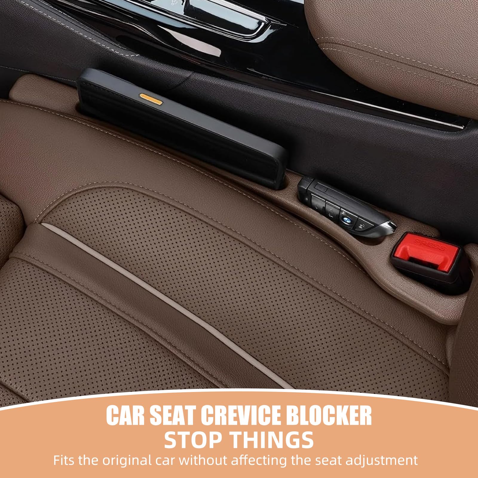 FFKQBH No Drop Seat Guard, Car Seat Side Gap Filler, Drop seat Gap fillers Between Seat and Console Stop Things from Dropping (R