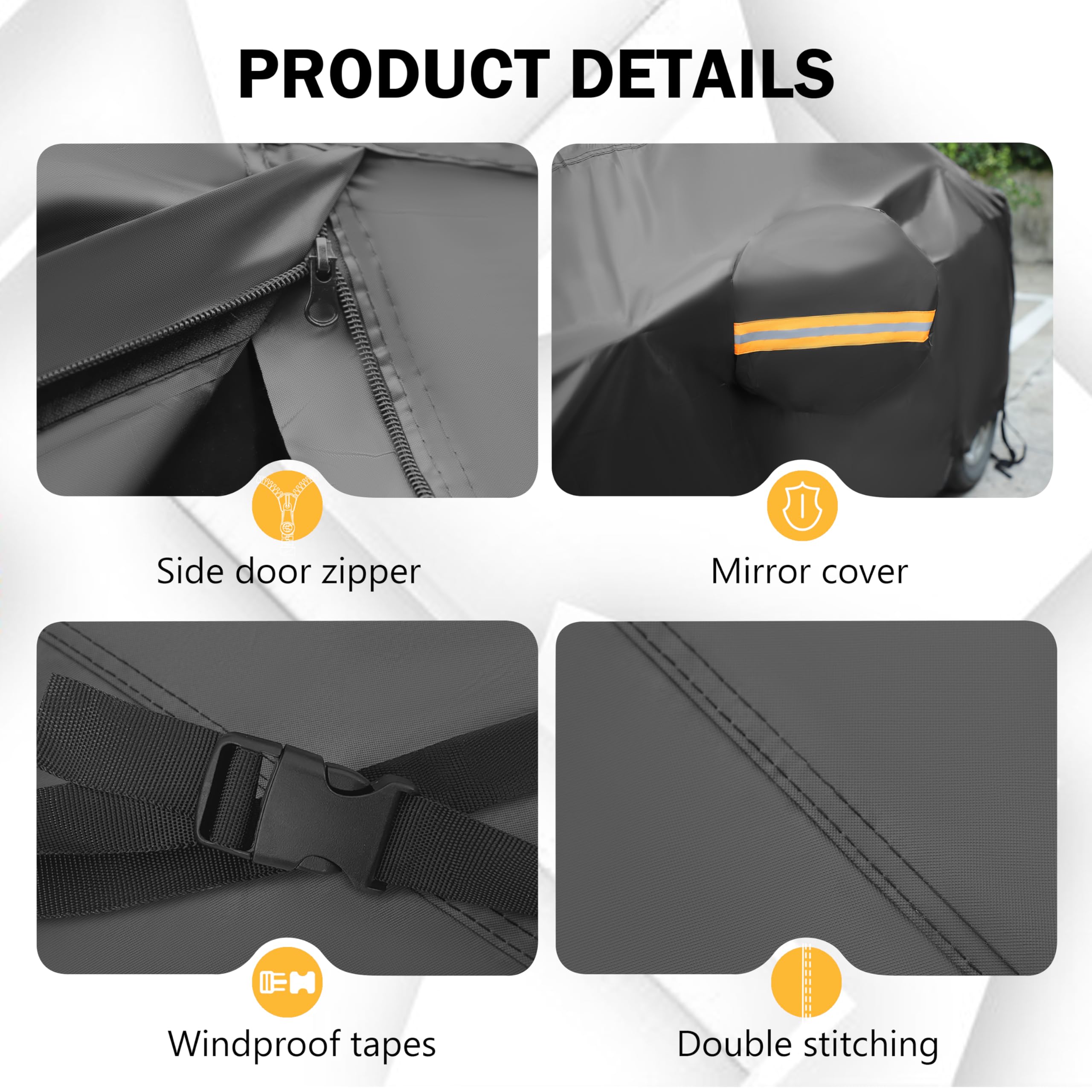 Mornyray Compatible With Toyota Tacoma,Car Cover Outdoor Waterproof Sun Rain Snow Hail Protection With Driver Door Zipper (Black