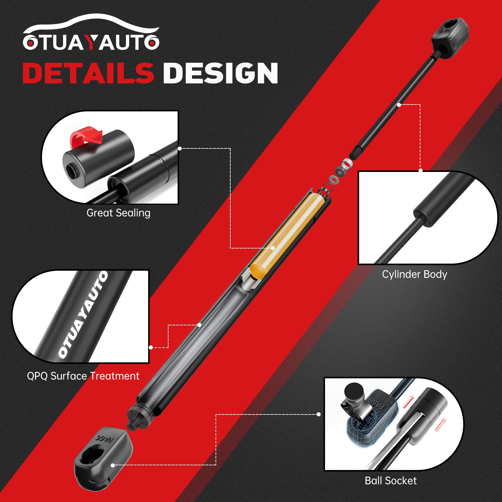 Otuayauto Rear Window Lift Supports - Replacement For Jeep Wrangler 2007-2010 Rear Glass Struts - Oem # 6602 Sg214054 (Set Of 2)