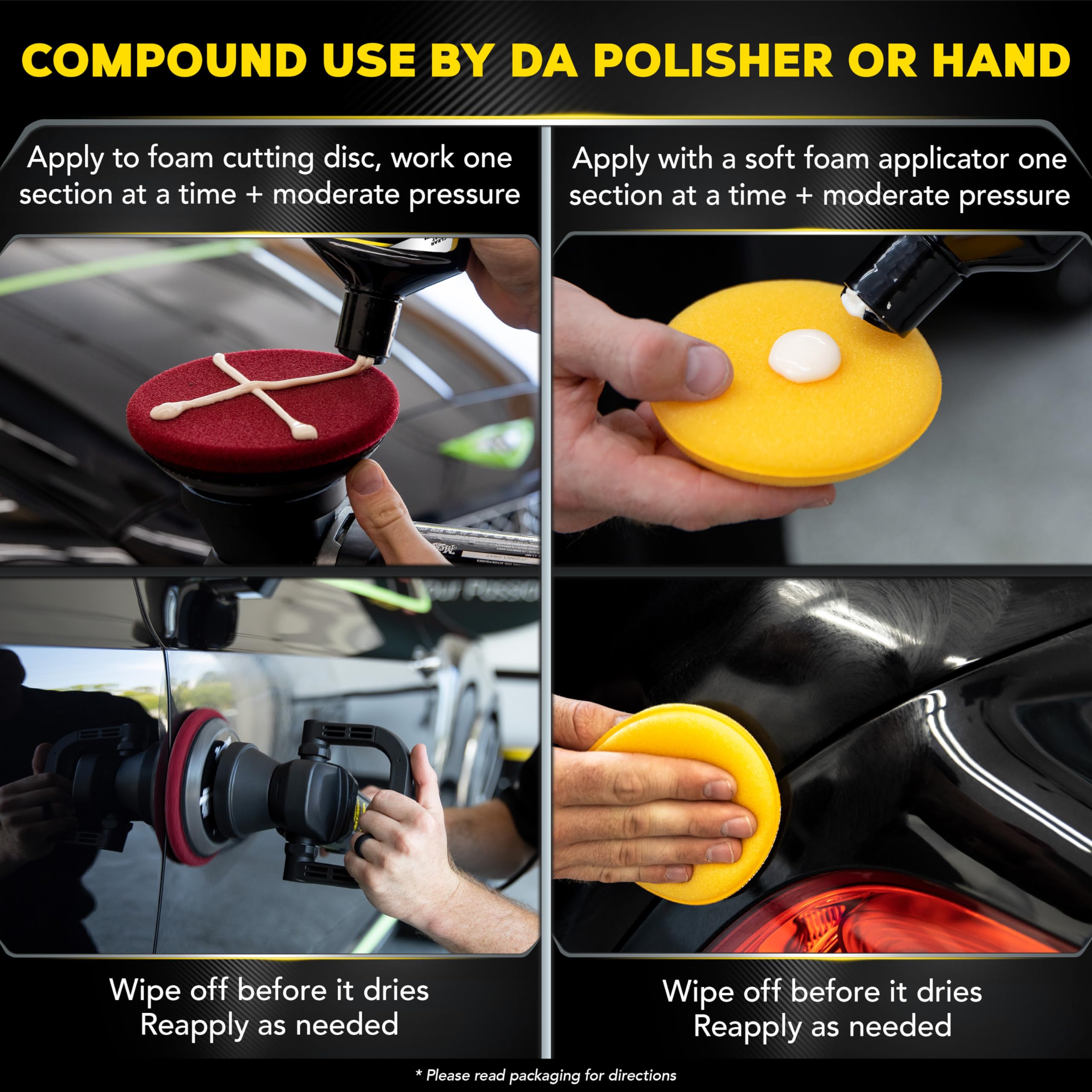 Meguiar's Ultimate 3 Step Paint Care Kit - Black Microfiber Car Detailing & Polishing Kit, Model G55162