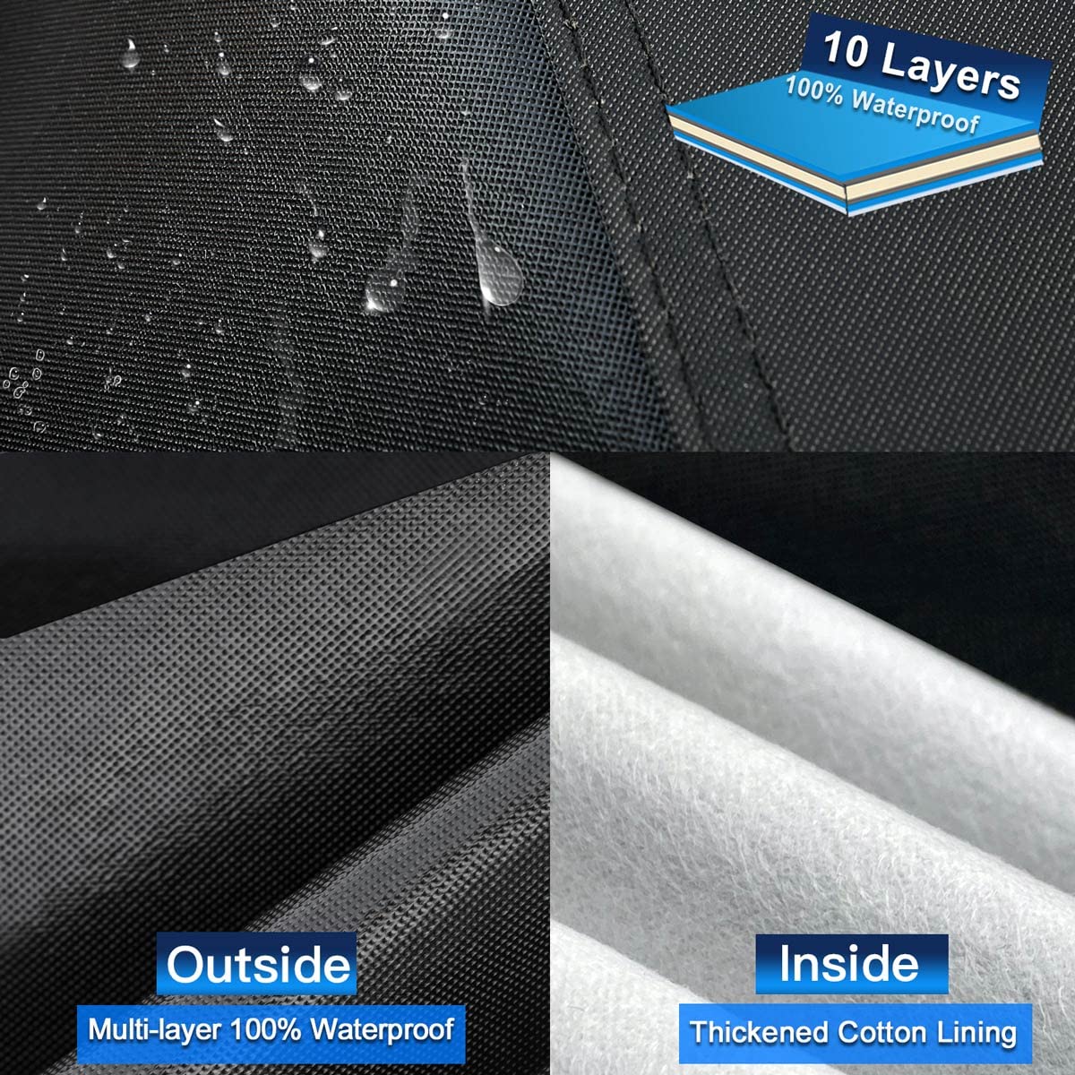 Holthly 100% Waterproof Outdoor Car Covers For Suv, 10 Layers Car Cover Waterproof All Weather Rain Snow Uv Protection. Custom F