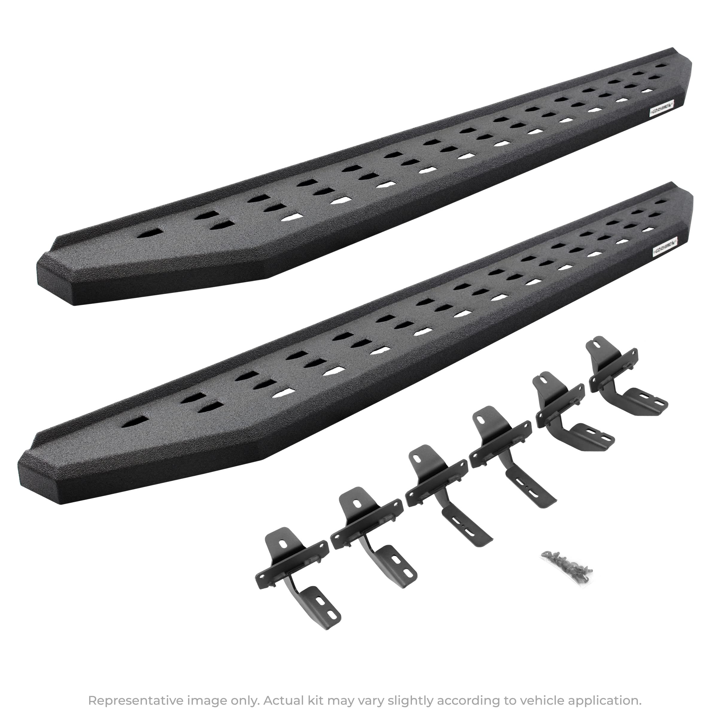 Go Rhino 69404887T Rb20 Running Boards With Mounting Brackets Kit For 19-24 Gmc, Chevrolet (Crew Cab Pickup)