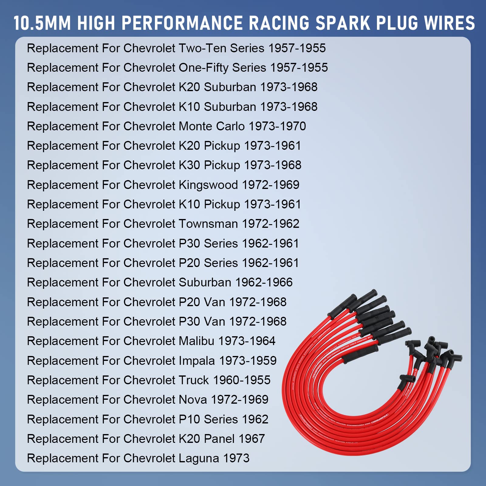 Jdmspeed New Hei Spark Plug Wires Set 90 To Straight Compatible With Sbc Bbc 350 383 400 454 V8 10.5Mm