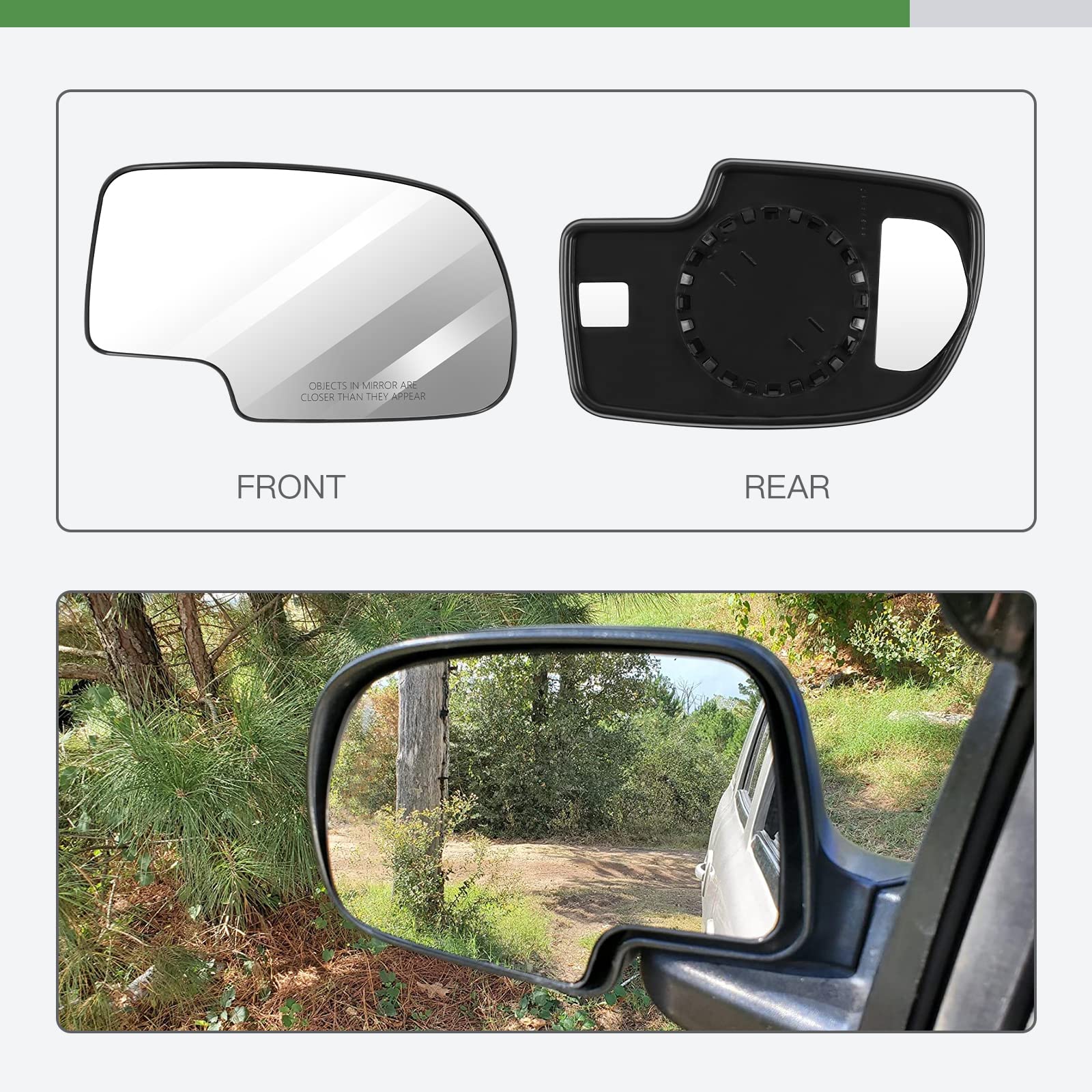 SCITOO Side View Mirror Passenger Side Mirror Glass Compatible with For Chevy Silverado Tahoe For GMC Sierra Yukon 2000-2006 Sub