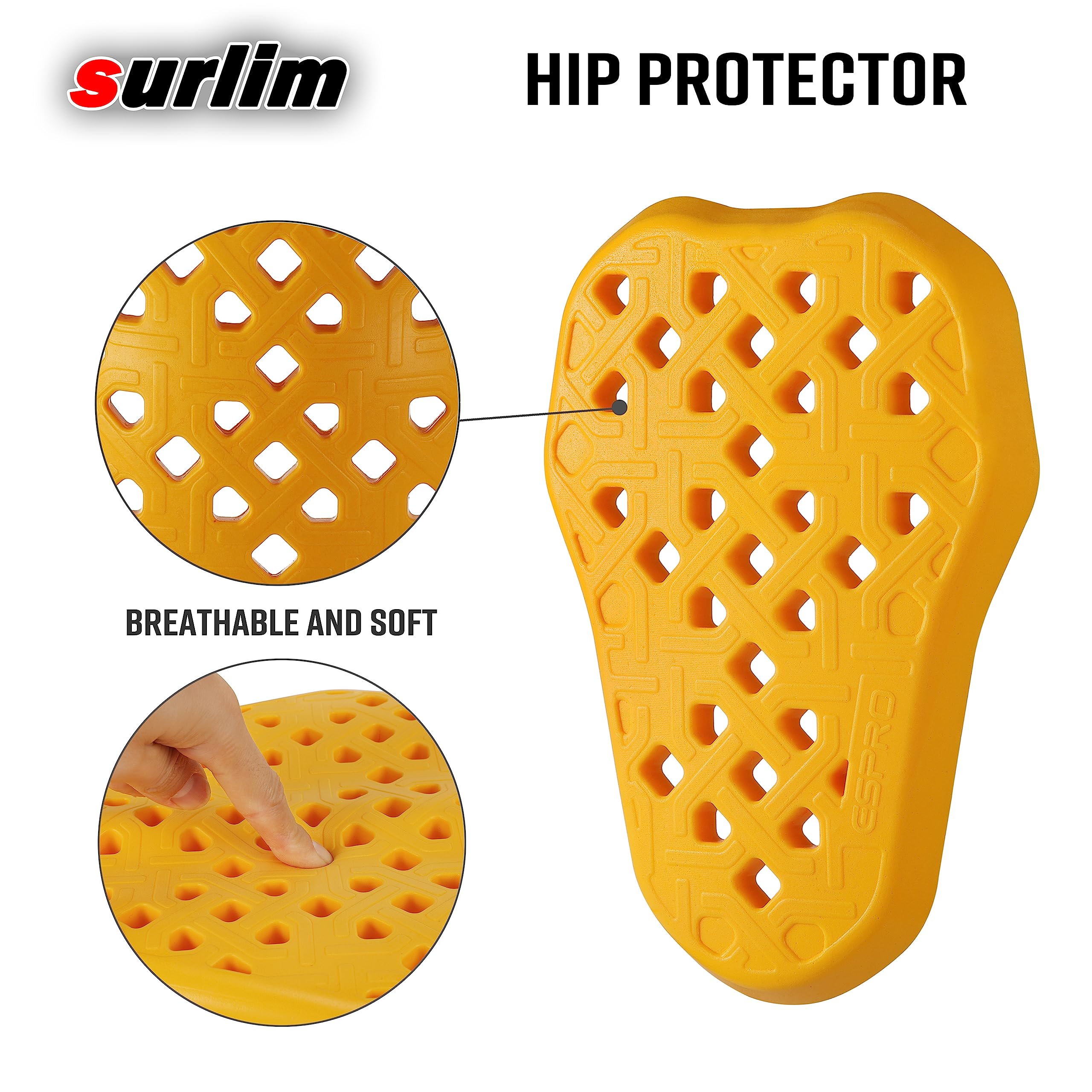 Surlim Ce Level 2 Motorcycle Armor,Motorcycle Hip Protector Ce Hip Armor For Motorcycle Pants Inserts Pads [Pair](Hip)