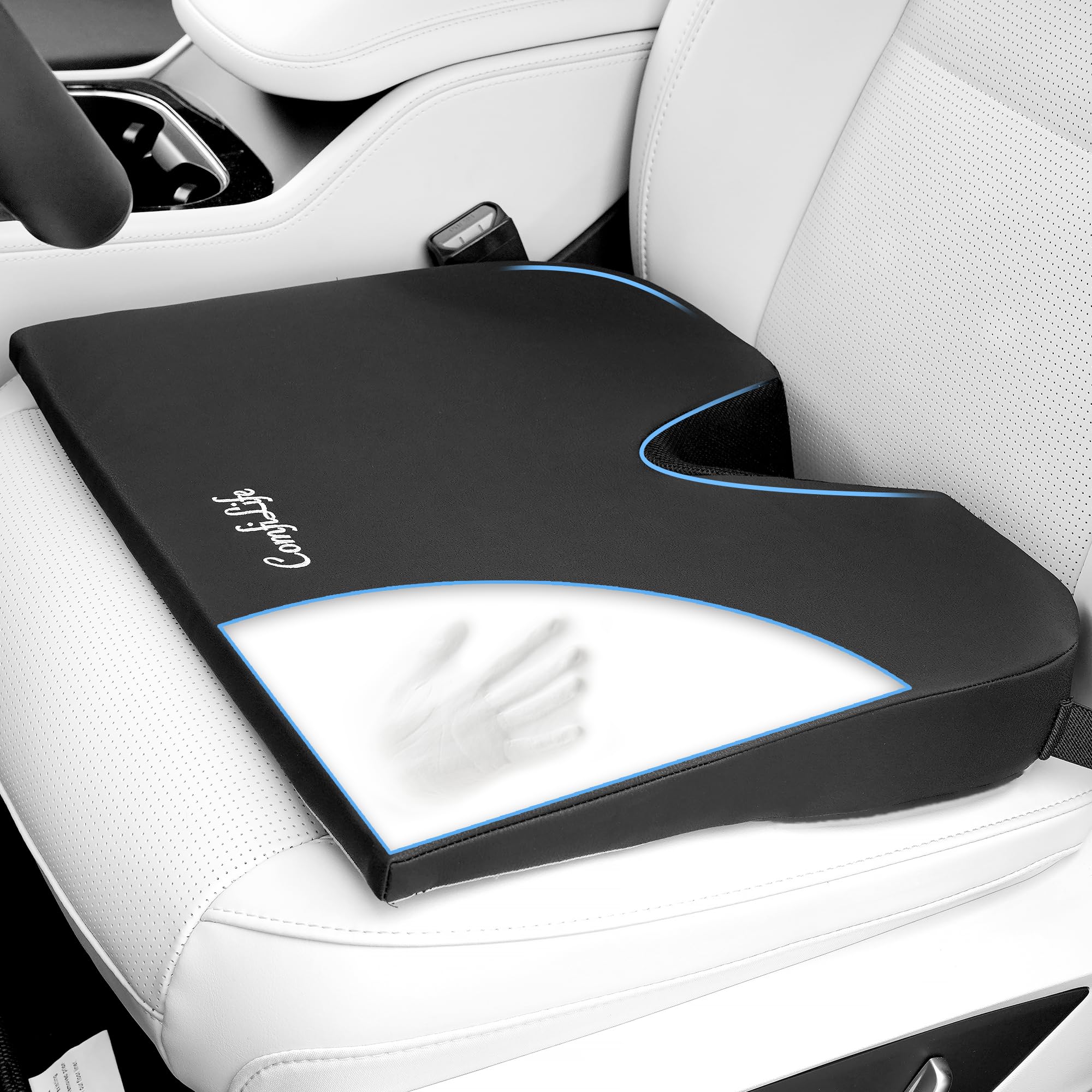 Comfilife Car Seat Cushion-Premium Wedge 100% Polyurethane Foam Car Cushions For Driving-Auto Seat Cushion-Back & Sciatica Pain 