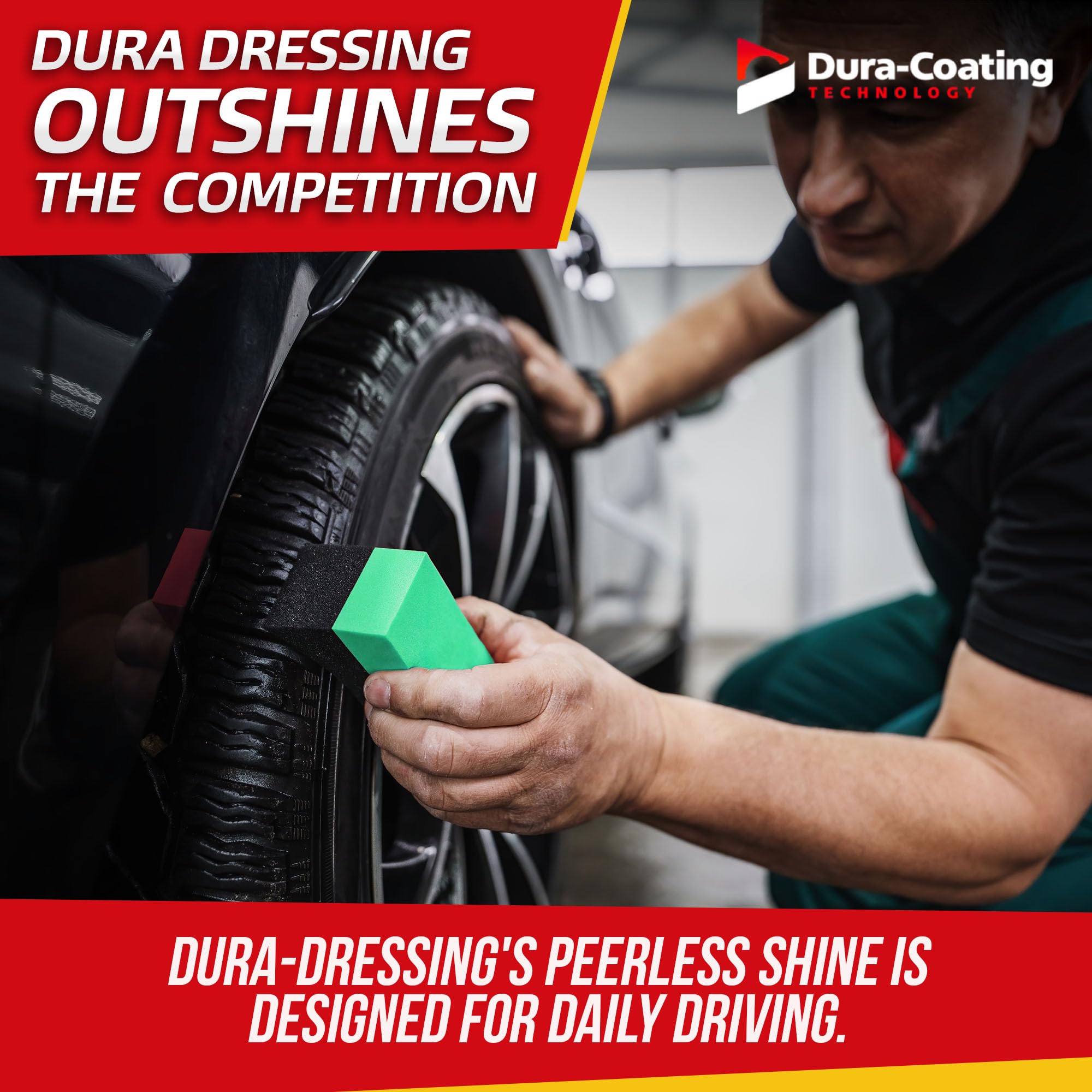 DURA-COATING TECHNOLOGY Dura-Dressing XL Total Tire Kit - Tire Dressing & Restoration for High Gloss Finish - Made in USA