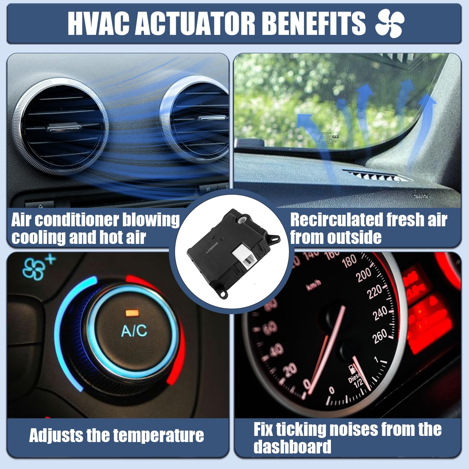 Lcwrgs 604-205 Hvac Blend Door Actuator Compatible With Ford F-150 1997 1998 1999 2000 2001 2002 2003, Ford Expedition 1997 1998 1999 2000 2001 2002, F-250 1997-2000, Lincoln Navigator 1999-2002