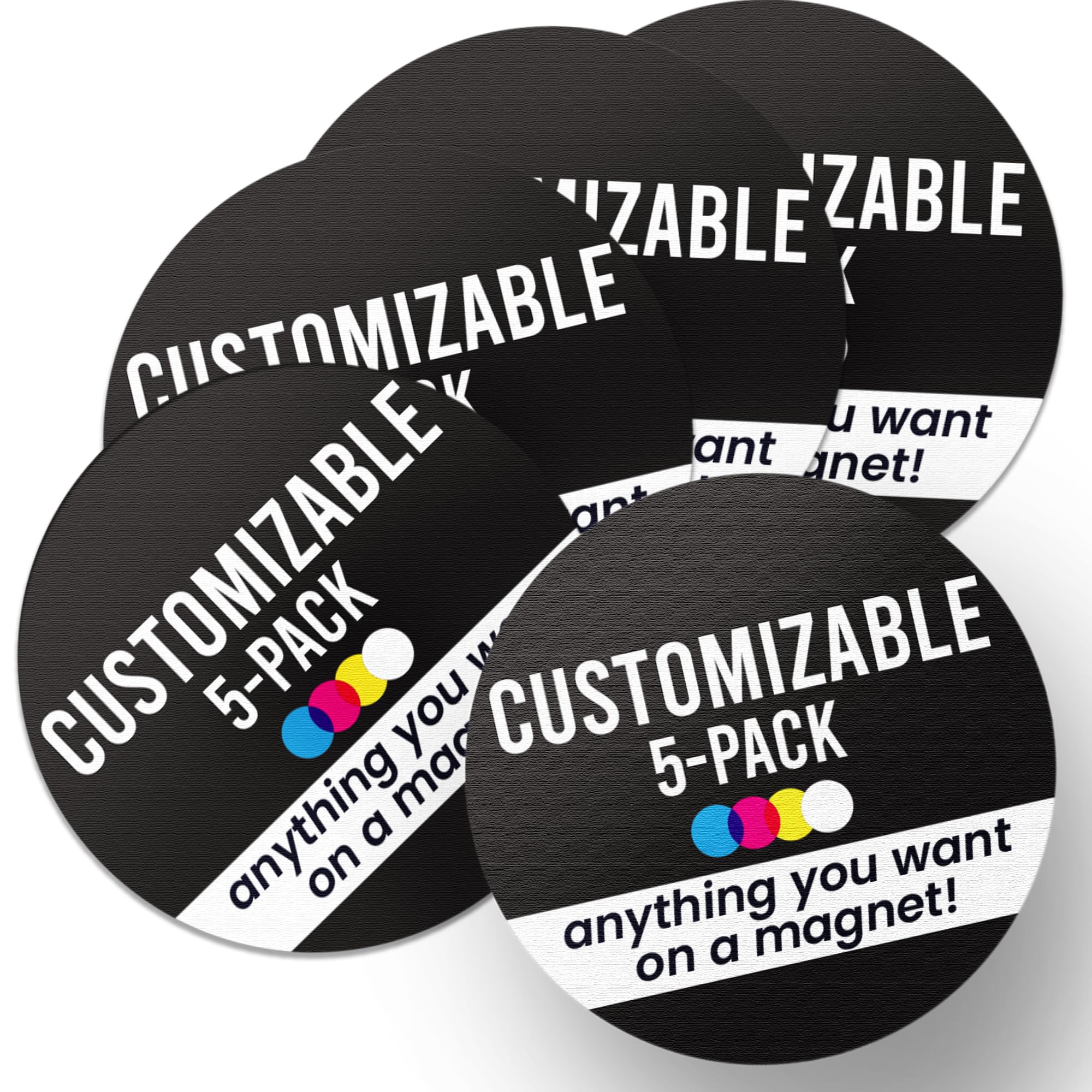 Magnet Me Up Customizable 30 Mil Round Magnet- 5   , 5 Pk Weatherproof Car Magnet For Businesses, Sports Teams, Fundraisers & Pe