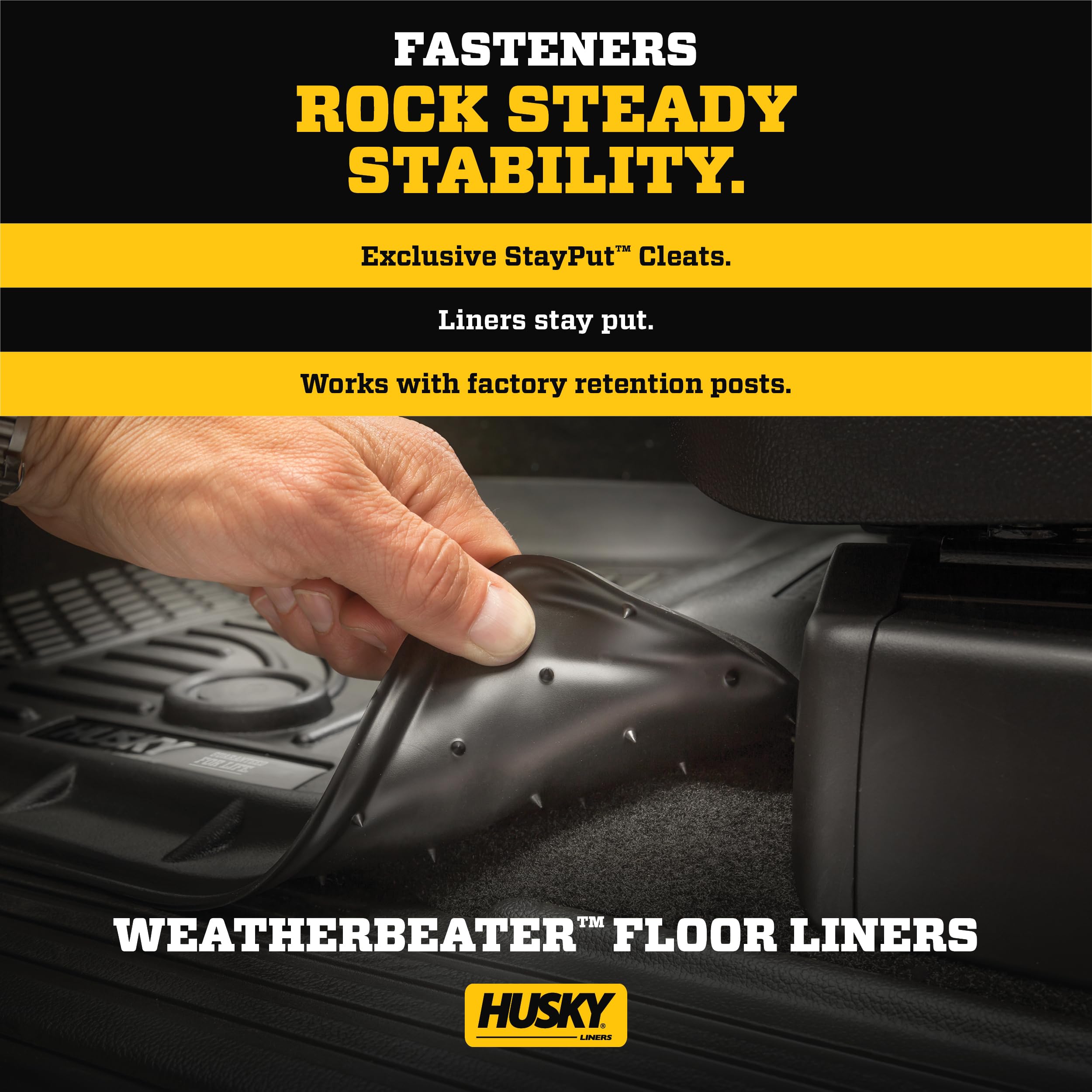 Husky Liners Weatherbeater Floor Mats | Fits 2013-2021 Toyota L& Cruiser; Lexus Lx570 | Front Row, 2-Pc Black - 13091